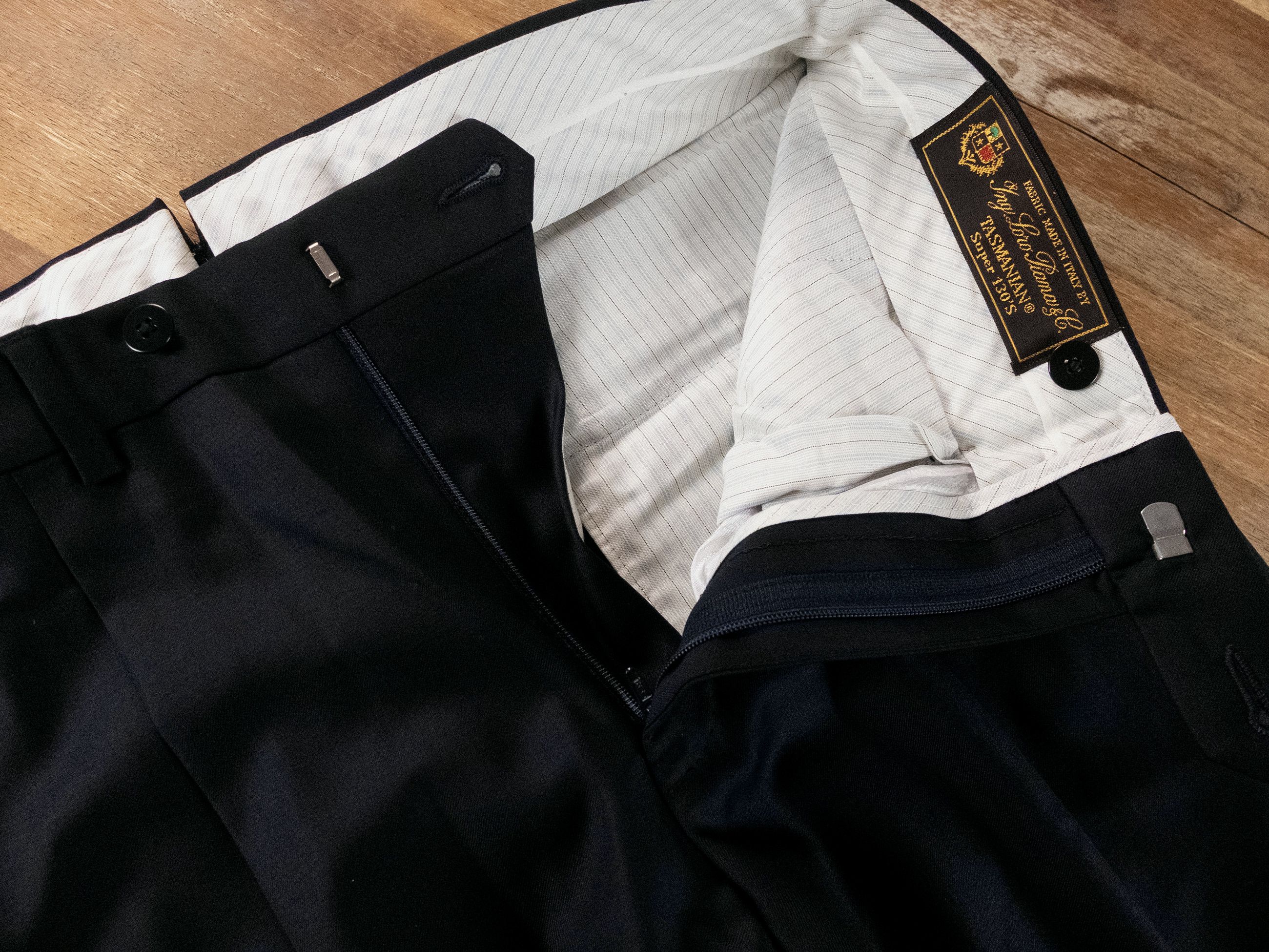 Caruso CARUSO navy blue wool dress pants trousers 32 / 48 Size US 32 / EU 48 - 3 Thumbnail