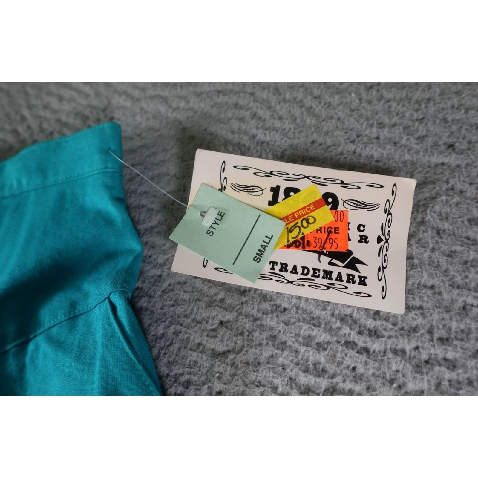DANCER VINTAGE 1849 Authentic Ranchwear Western Skirt Womens Small Blue Flare Cowgirl Rodeo Square Dance Show Slit Back Zip Elastic Waist Size 28" / US 6 / IT 42 - 3 Thumbnail