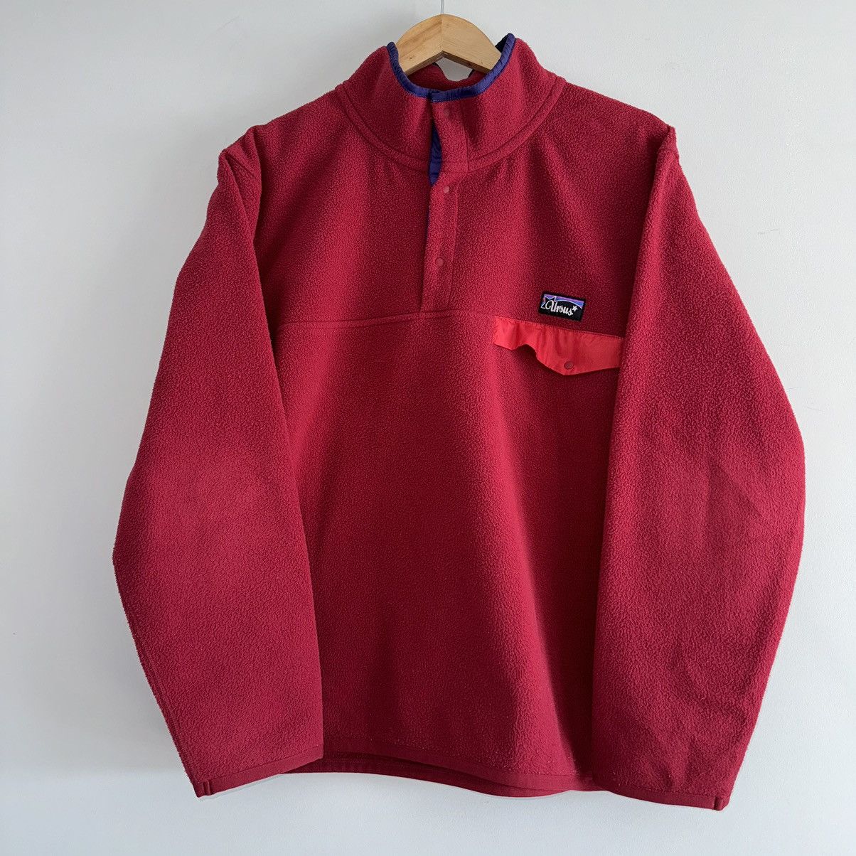 image of Og Bape Ursus Fleece Quarter Zip Pullover in Red, Men's (Size XL)