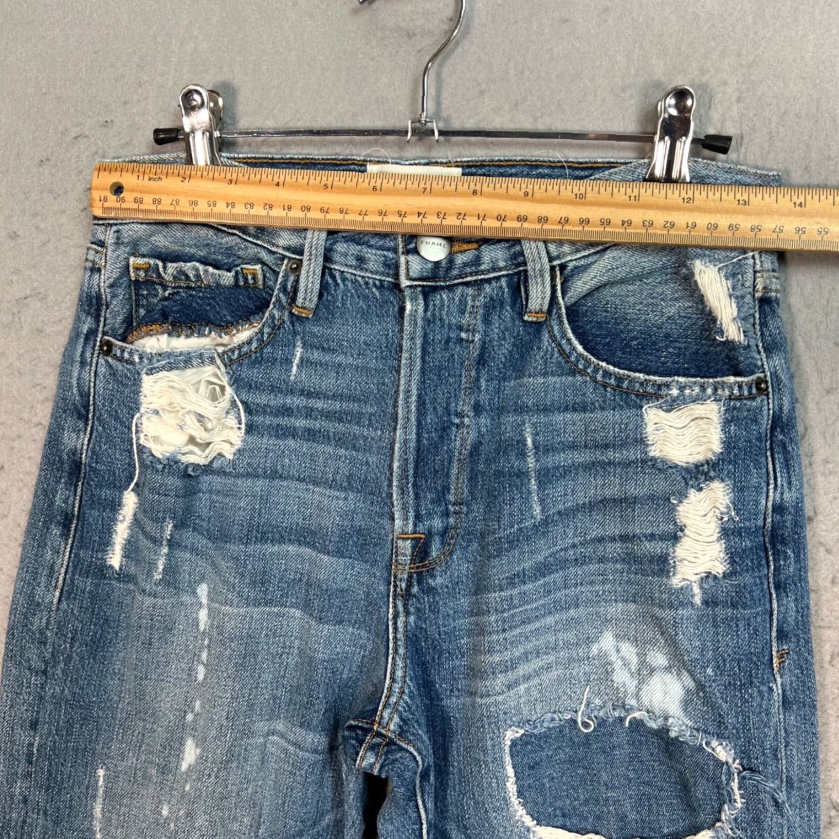 Frame FRAME Jeans Womens Size 26 Distressed 5-Pocket Denim Blue Straight Vintage? No - Frame Size 26" / US 2 / IT 38 - 6 Thumbnail