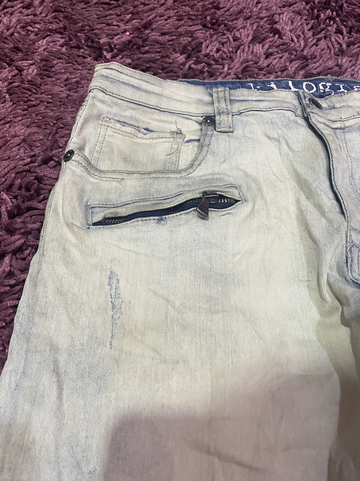 Japanese Brand × Vintage Vintage Kilogram Light Blue Men Custom Skinny Jeans Size US 34 / EU 50 - 3 Thumbnail