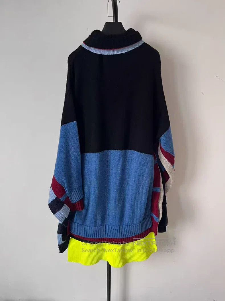 Balenciaga Balenciaga Patchwork high-neck wool sweater knit Size XS / US 0-2 / IT 36-38 - 2 Thumbnail