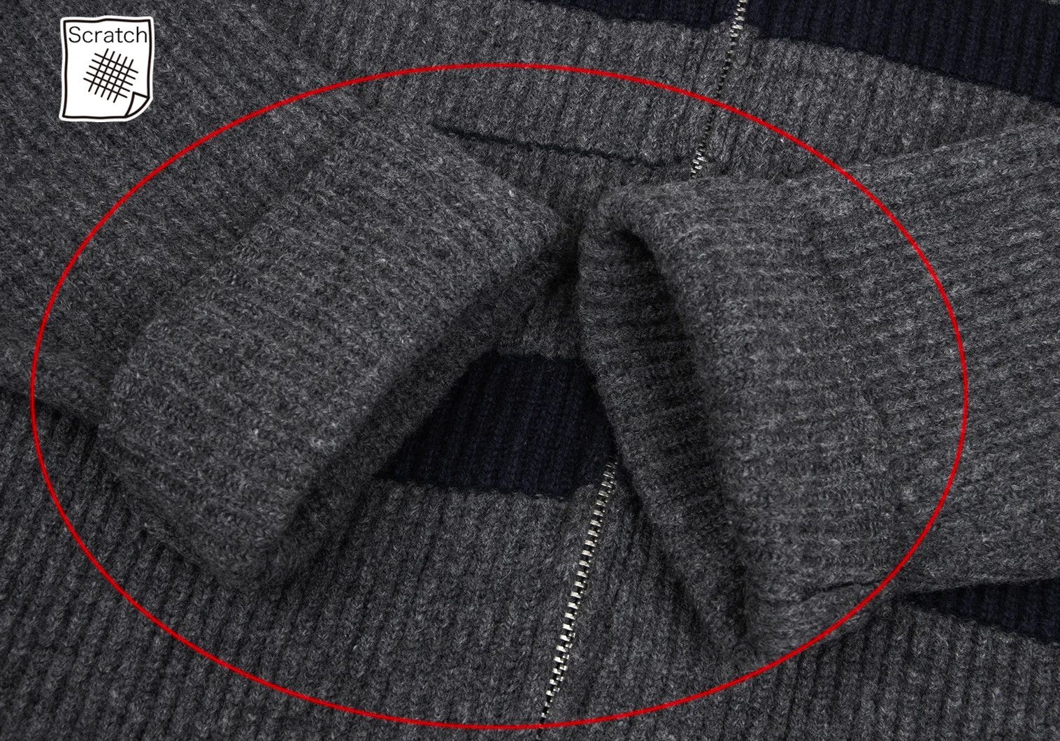Jean Paul Gaultier Zip-Up Knit Cardigan in Gray and Navy, Size M Size US M / EU 48-50 / 2 - 7 Thumbnail