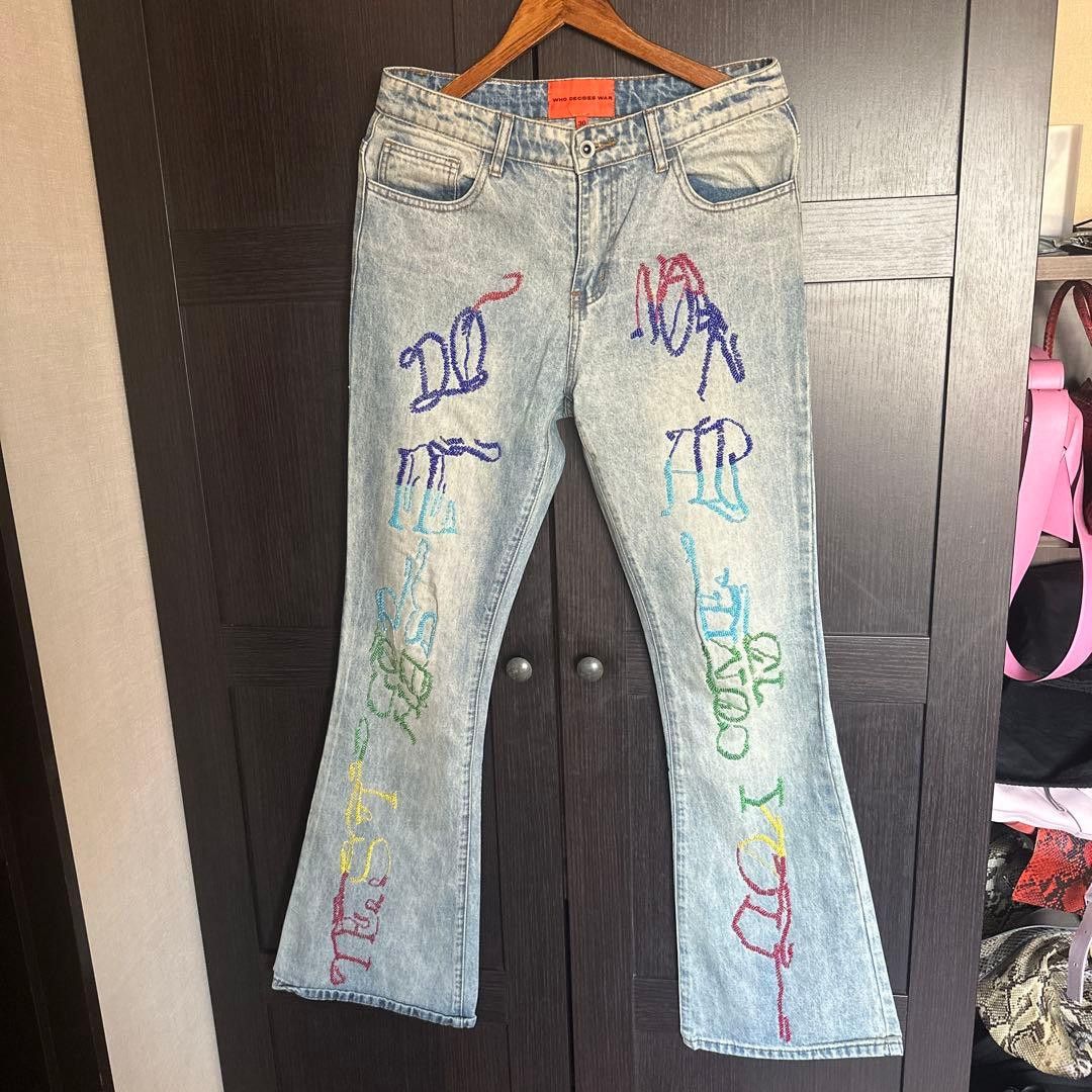 Who Decides War WHO DECIDES WAR Embroidered Denim Pants Blue 30 Size US 30 / EU 46 - 1 Thumbnail