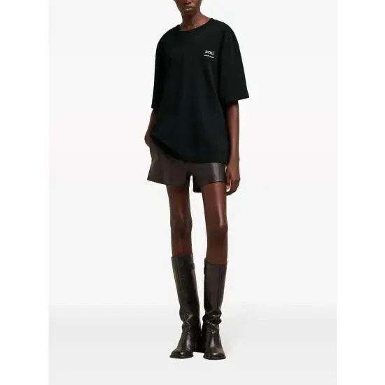 AMI o1s22i1n0925 Unisex Organic Cotton T-Shirt in Black Size US S / EU 44-46 / 1 - 2 Thumbnail