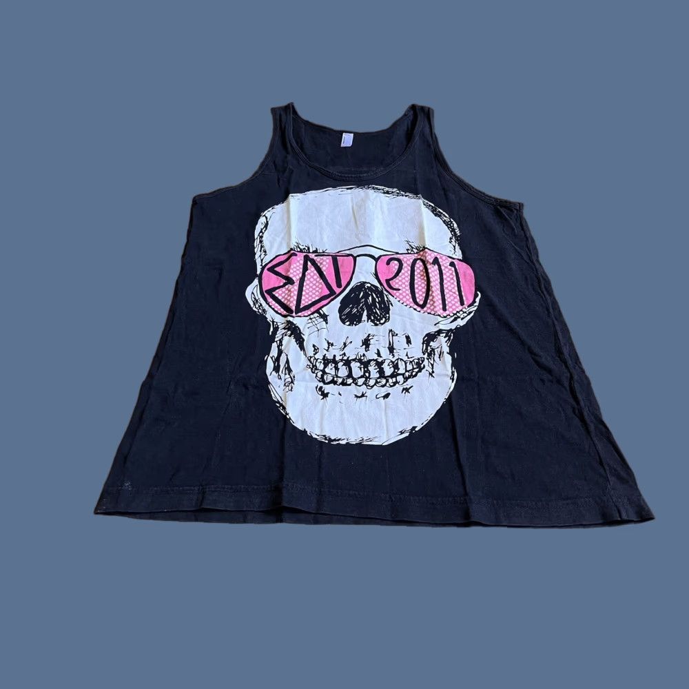 American Apparel Sigma Delta Tau Sorority Skull Tank Top Women’s Medium Black Tank Top Sleeveless Casual Size M / US 6-8 / IT 42-44 - 1 Thumbnail