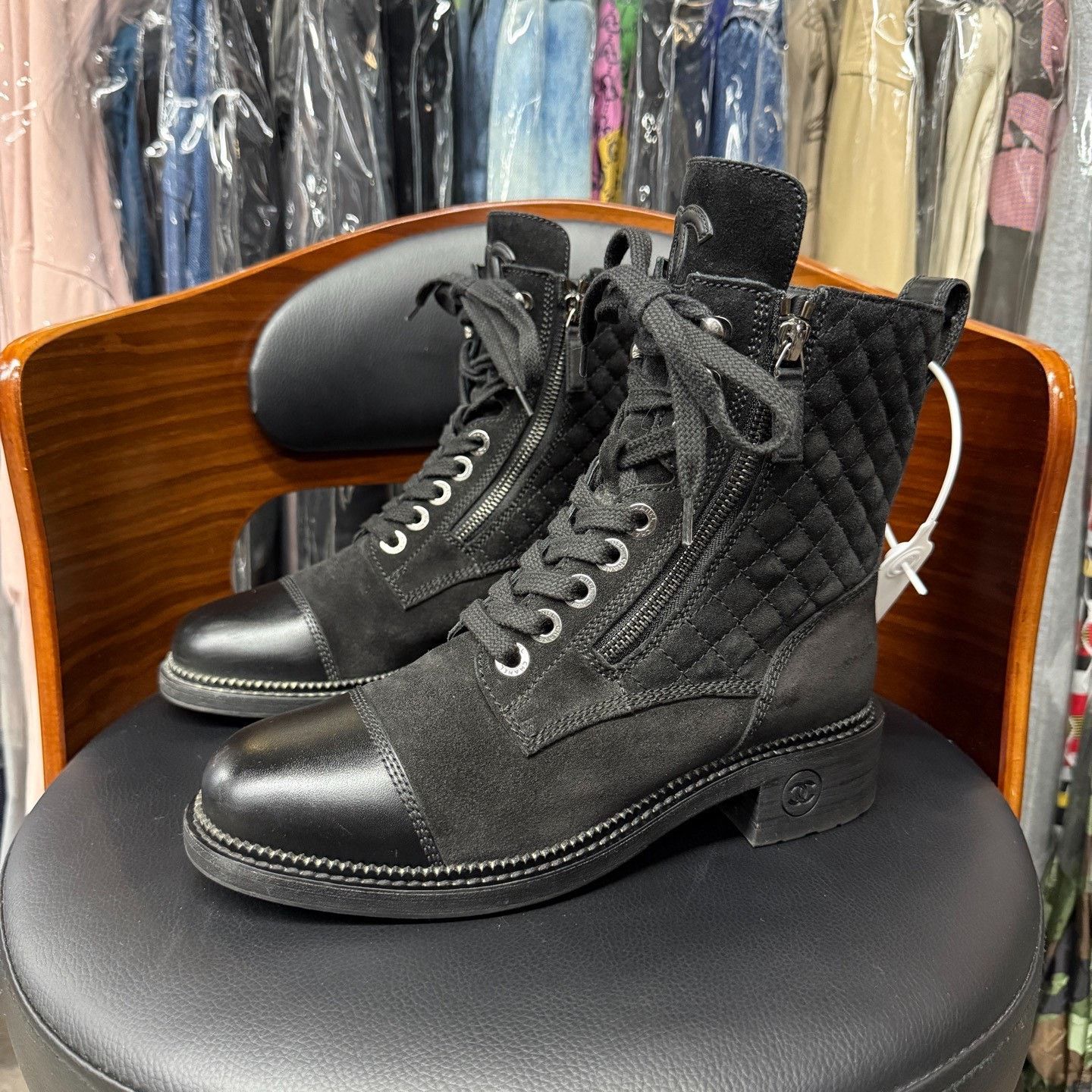 Chanel Chanel Leather Black Boots us_6-5 Women Size US 6.5 / IT 36.5 - 1 Thumbnail