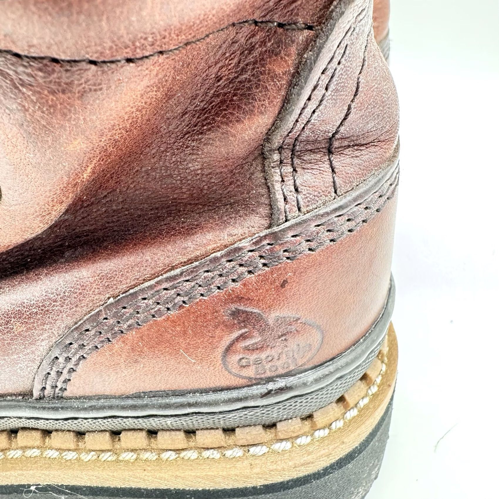Vintage Georgia Boot Work Boot F243-05 Leather Steel Toe Lace-up Round Toe Brown Men 7 Medium Vintage No F2413-05 Size US 7 / EU 40 - 5 Thumbnail