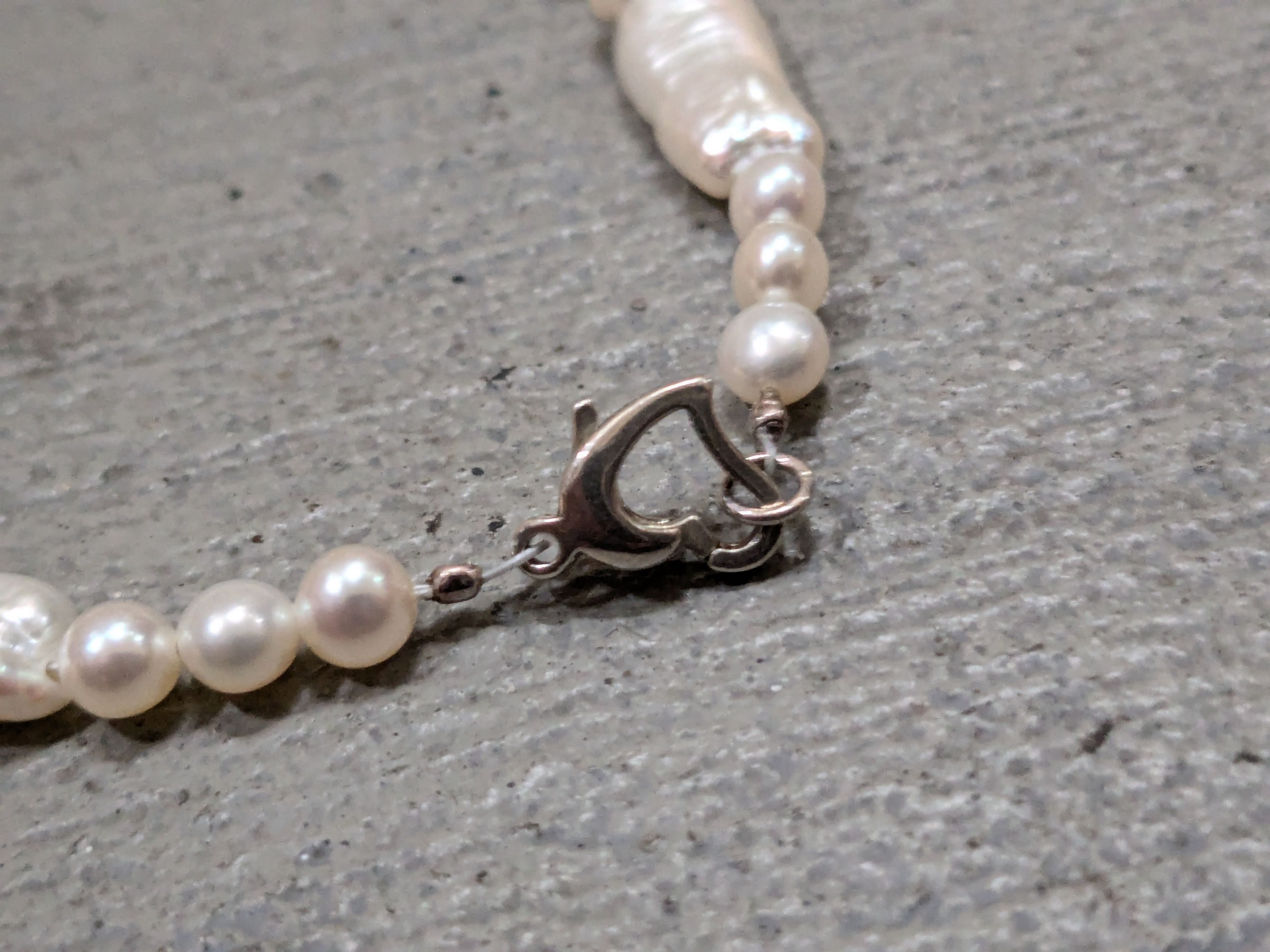 Jewelry Sterling Silver Bracelet Baroque Pearl Link Chain 8" Modern Size ONE SIZE - 8 Thumbnail