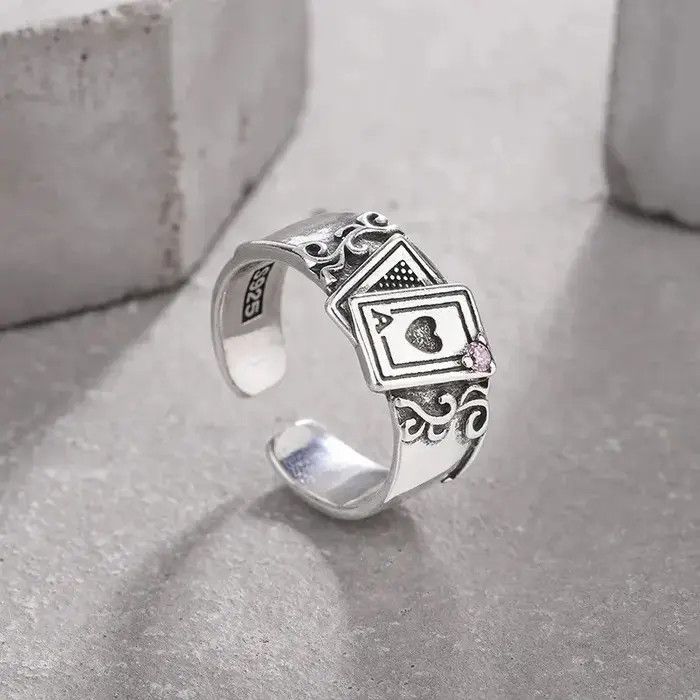 Jewelry Crystal Poker Ring Size ONE SIZE - 1 Preview