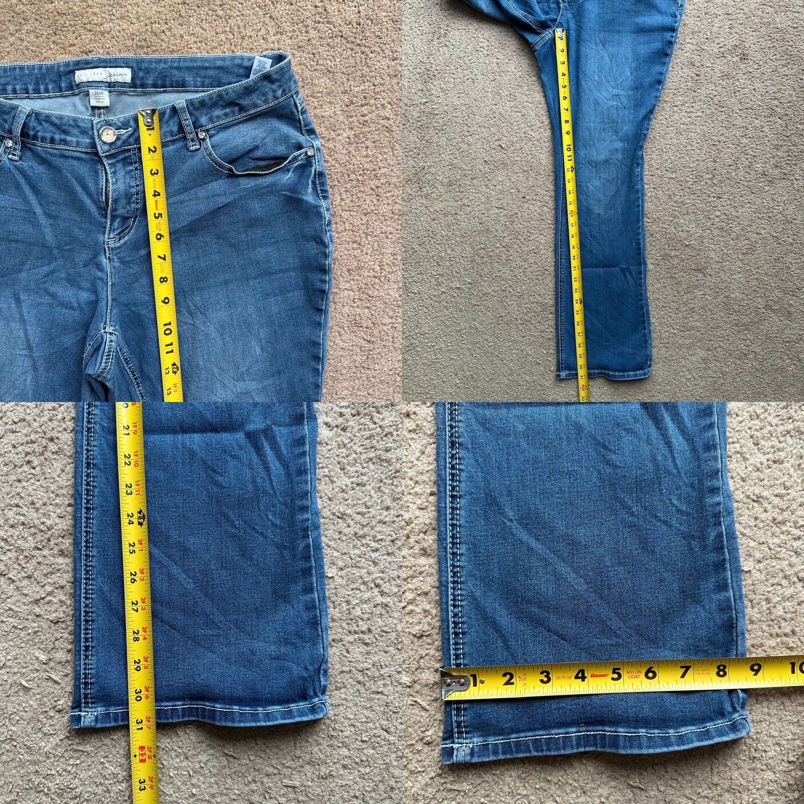 Vintage 1822 Denim Jeans Womens 16W Mid Rise Flared Blue Medium Wash Jeans Size 38" / US 16 / IT 52 - 8 Thumbnail