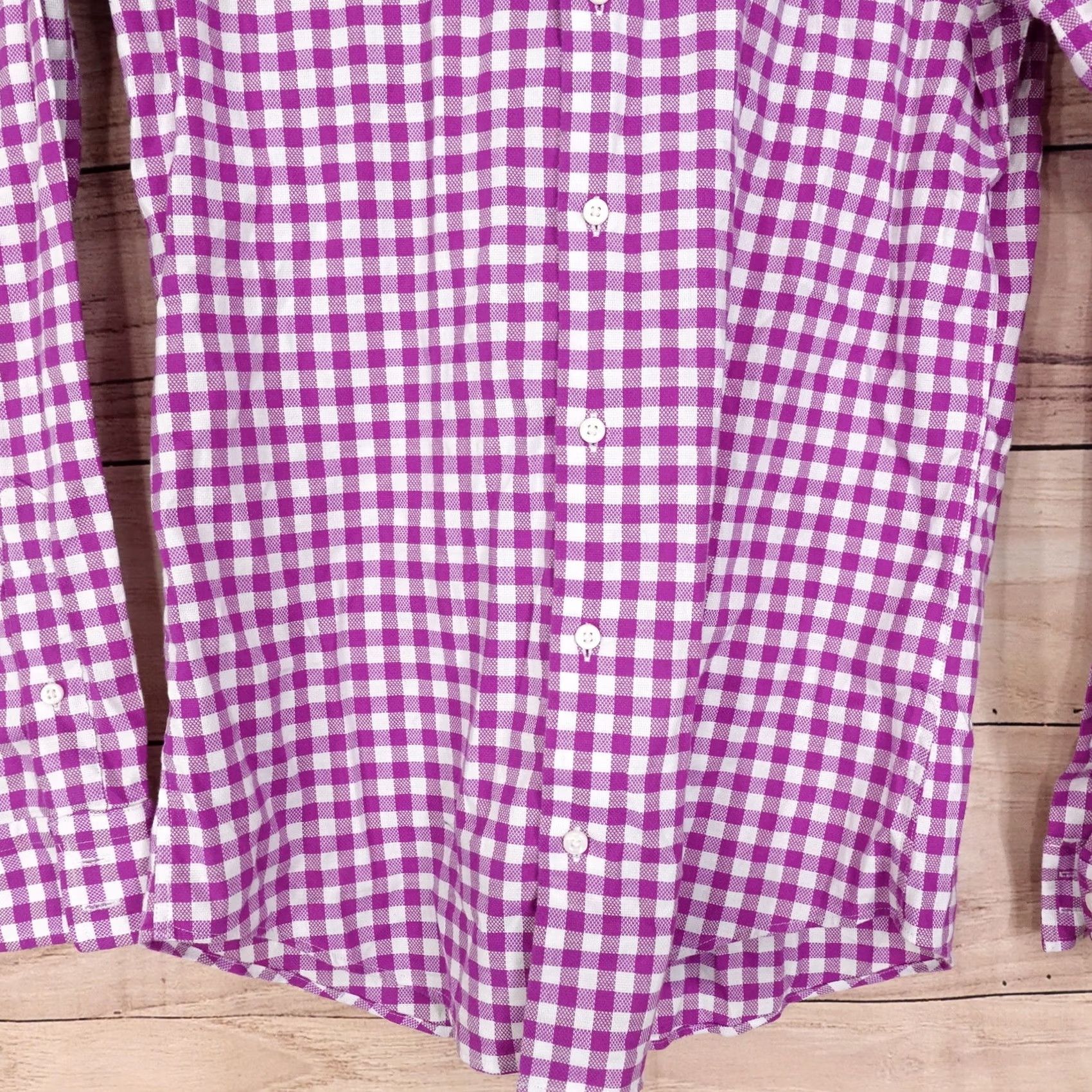 Ben Sherman BEN SHERMAN Shirt Purple Check Button Down MENS 14.5 32-33 TAILORING STRETCH Size US M / EU 48-50 / 2 - 3 Thumbnail
