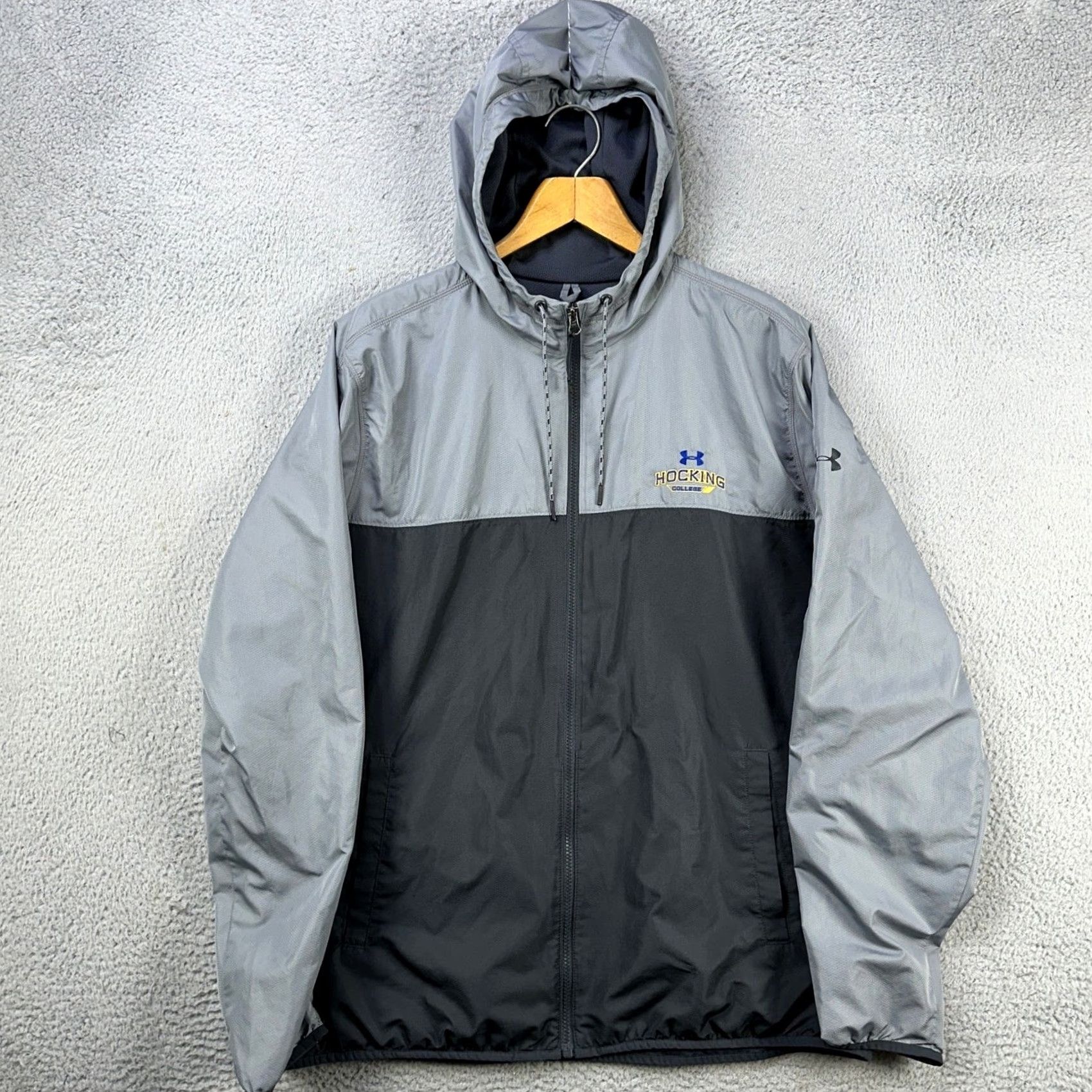 Under Armour Under Armour Hoodie Jacket Men 2XL Black Color Block Full Zip Pocket Windbreaker 100% Polyester VS Size US XXL / EU 58 / 5 - 2 Thumbnail