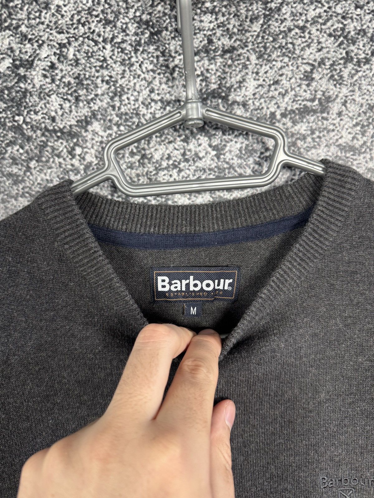 Barbour Men’s Barbour Crewneck Cotton Sweater Pullover Size M Size US M / EU 48-50 / 2 - 8 Thumbnail