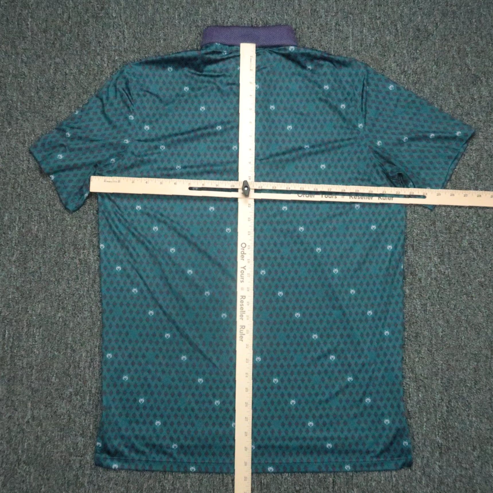Vintage Greyson Performance Polo Shirt Mens Medium Blue Geometric Golf Activewear Size US M / EU 48-50 / 2 - 6 Thumbnail