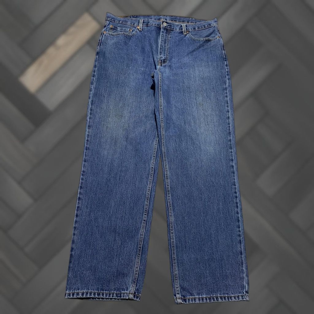 Levi's Levi's 550 Jeans Mens 40x34 Blue Relaxed Fit Tapered Leg Denim Red Tab Mid Wash Size US 40 / EU 56 - 1 Thumbnail