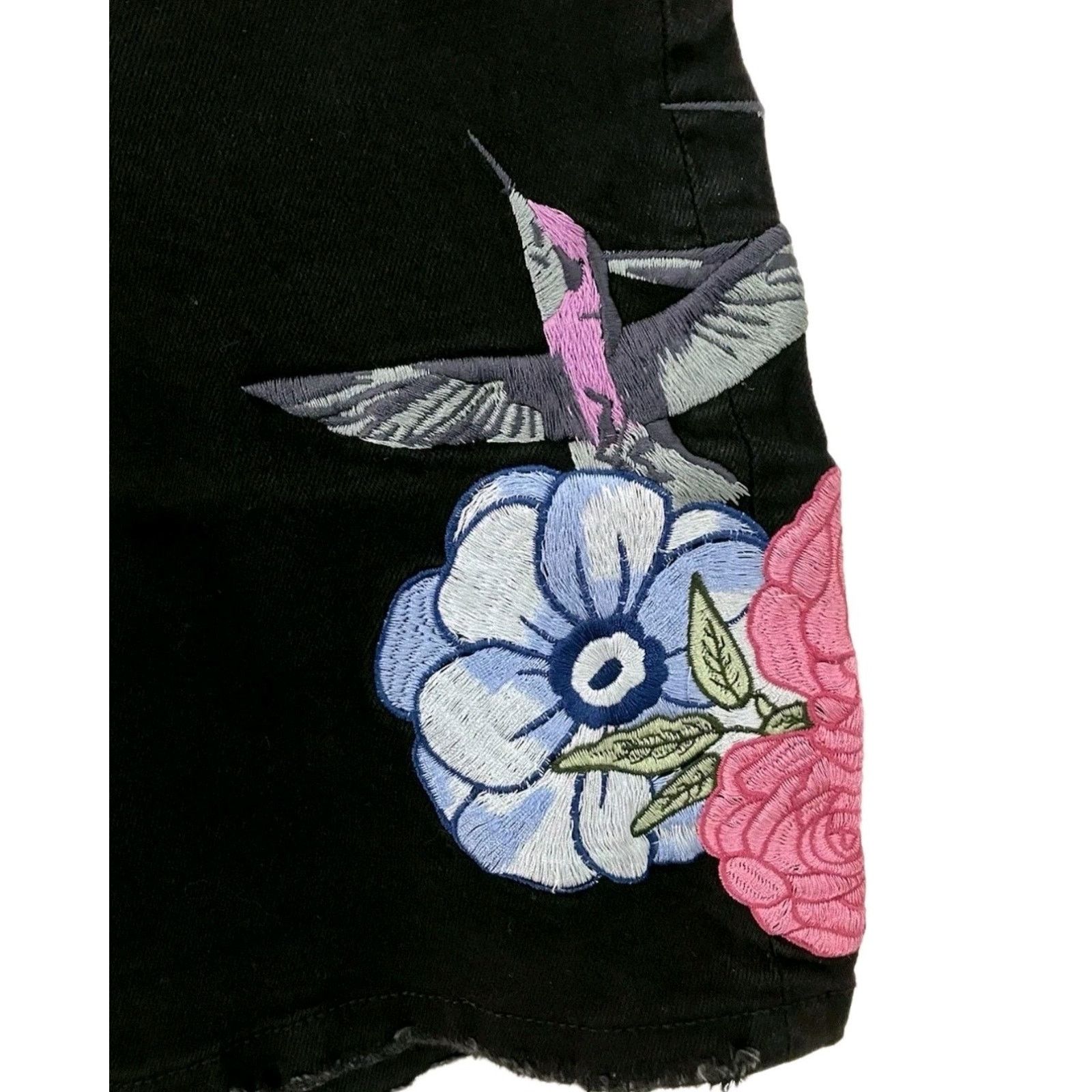 Homme + Femme La Homme Femme Paradise Humming Bird Denim Embroidered Short 34 Size US 34 / EU 50 - 5 Thumbnail