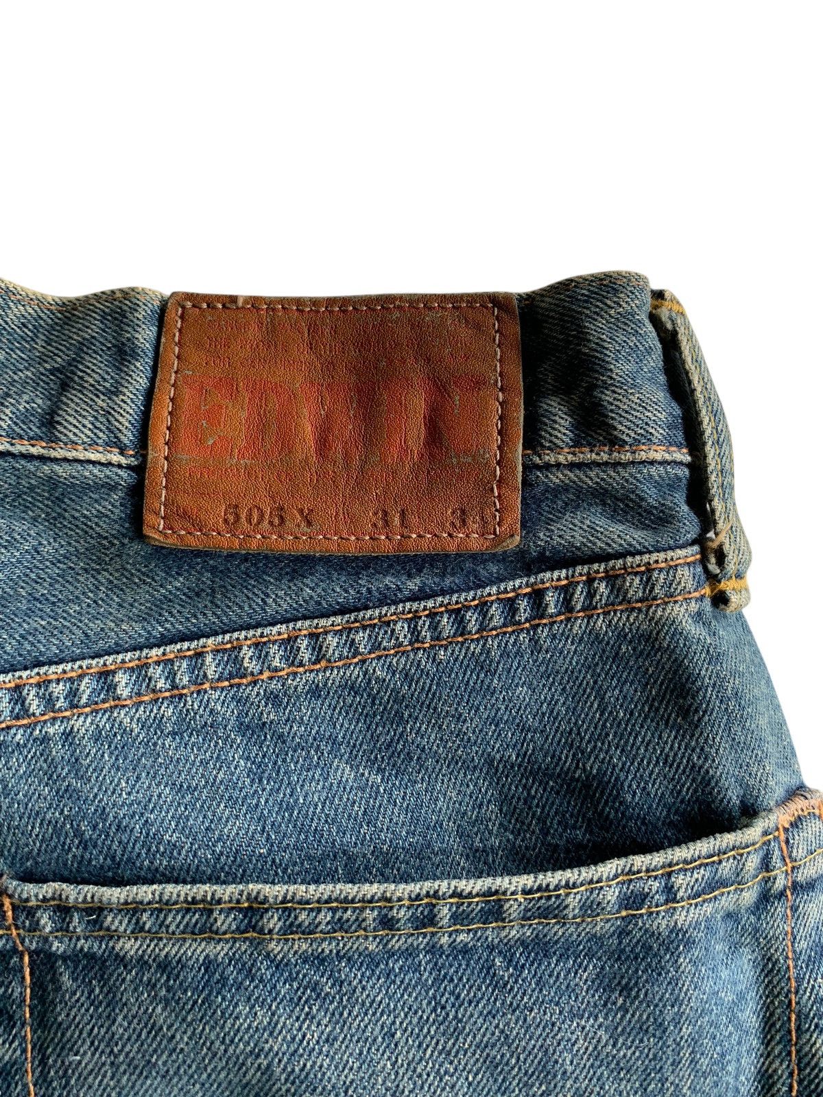 Edwin × If Six Was Nine × Kapital VINTAGE EDWIN 505X SELVEDGE BAGGY RUSTY DISTRESSED DENIM Size US 31 - 12 Thumbnail