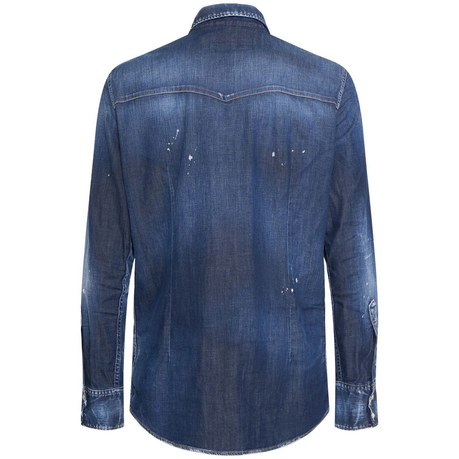 Dsquared2 DSQUARED2 Navy Western Denim Shirt New & Authentic (Men's si Size US XL / EU 56 / 4 - 2 Thumbnail