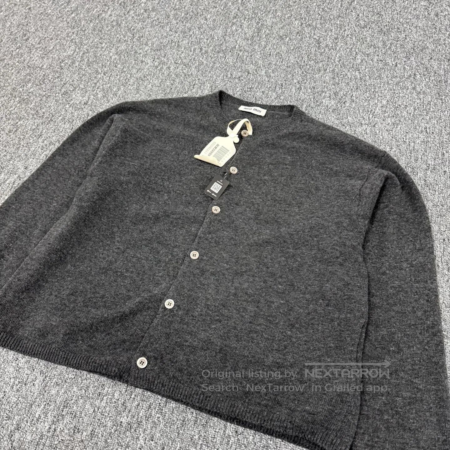 Miu Miu miu miu size M Alphabet Logo, Wool, Knit Cardigan| Size M / US 6-8 / IT 42-44 - 4 Thumbnail