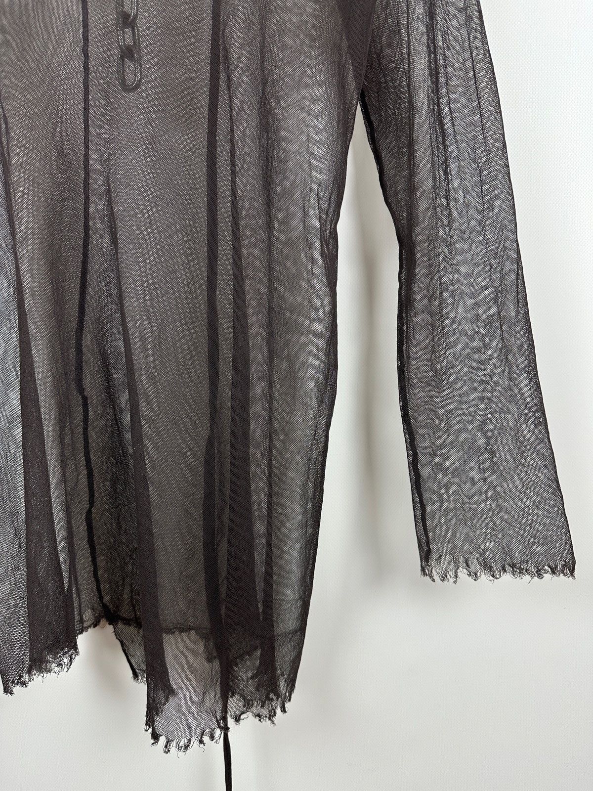 Rundholz Rundholz Brown Asymmetrical Sheer Mesh Long Sleeve Top Size S / US 4 / IT 40 - 21 Thumbnail