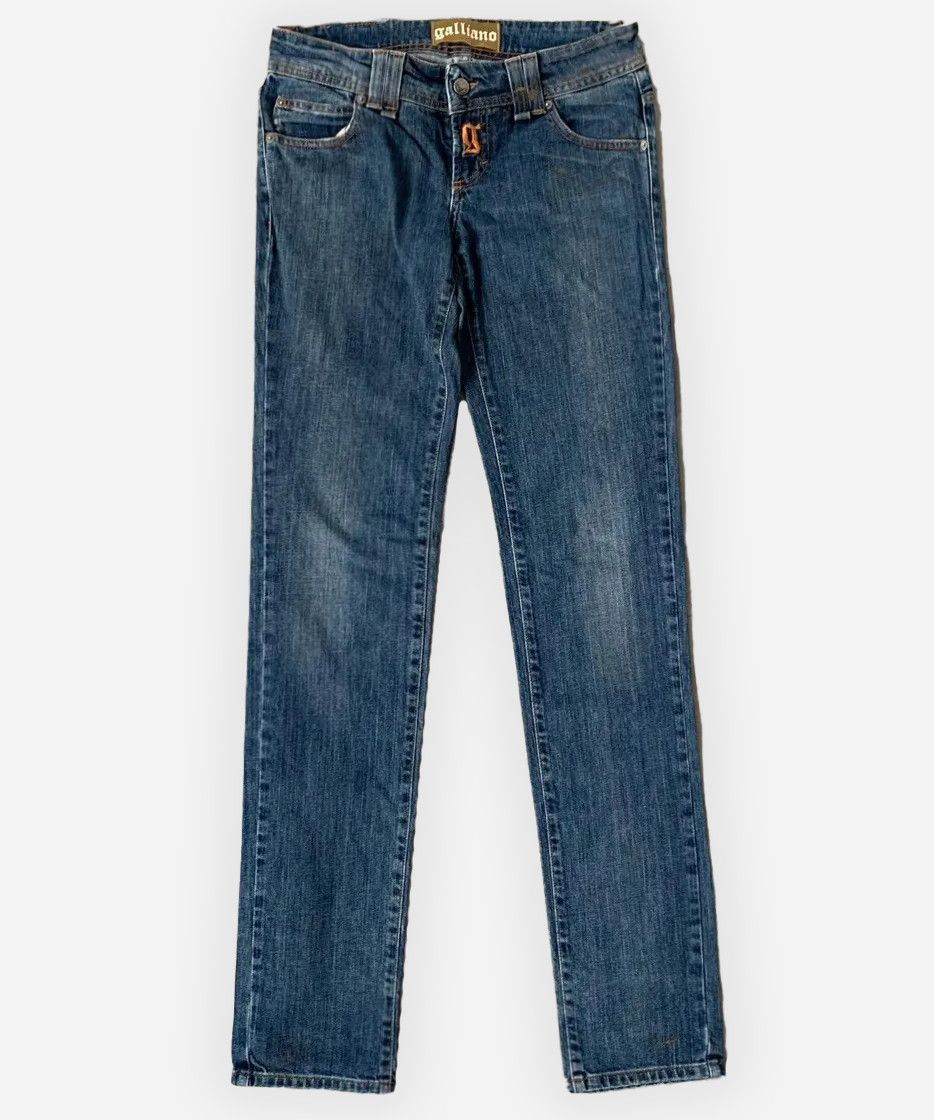 John Galliano John Galliano Jeans Logo Denim Blue Printed Gold Pants Size 28" / US 6 / IT 42 - 3 Thumbnail