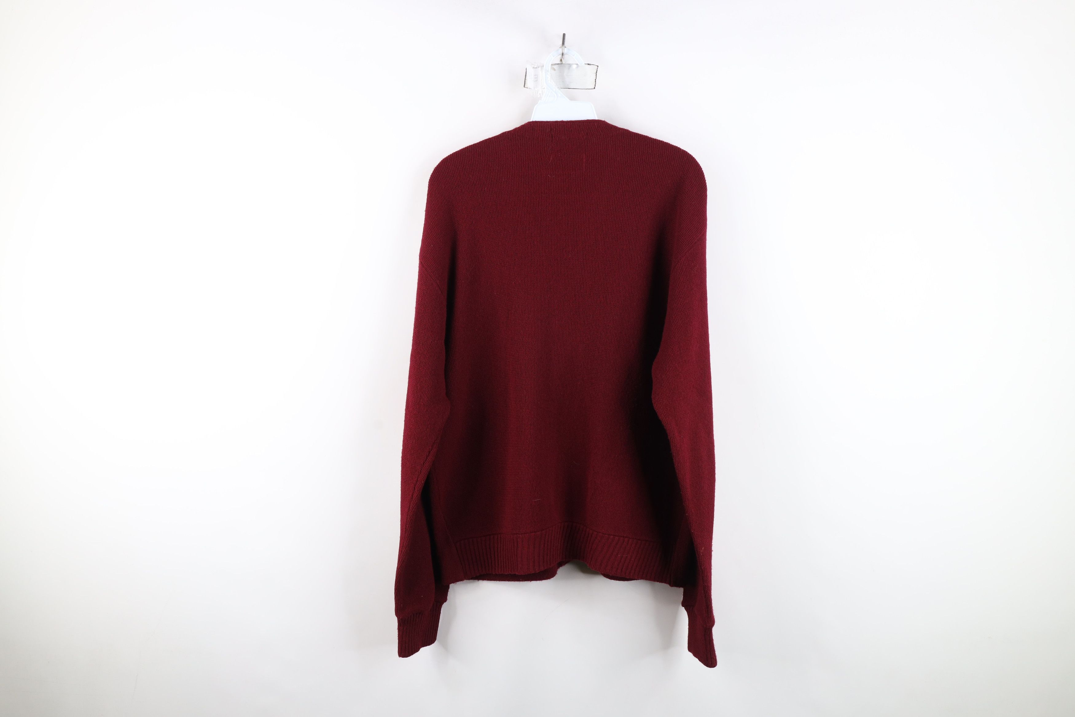 Vintage Vintage 60s Streetwear Knit Cardigan Sweater Burgundy USA Size US M / EU 48-50 / 2 - 11 Thumbnail