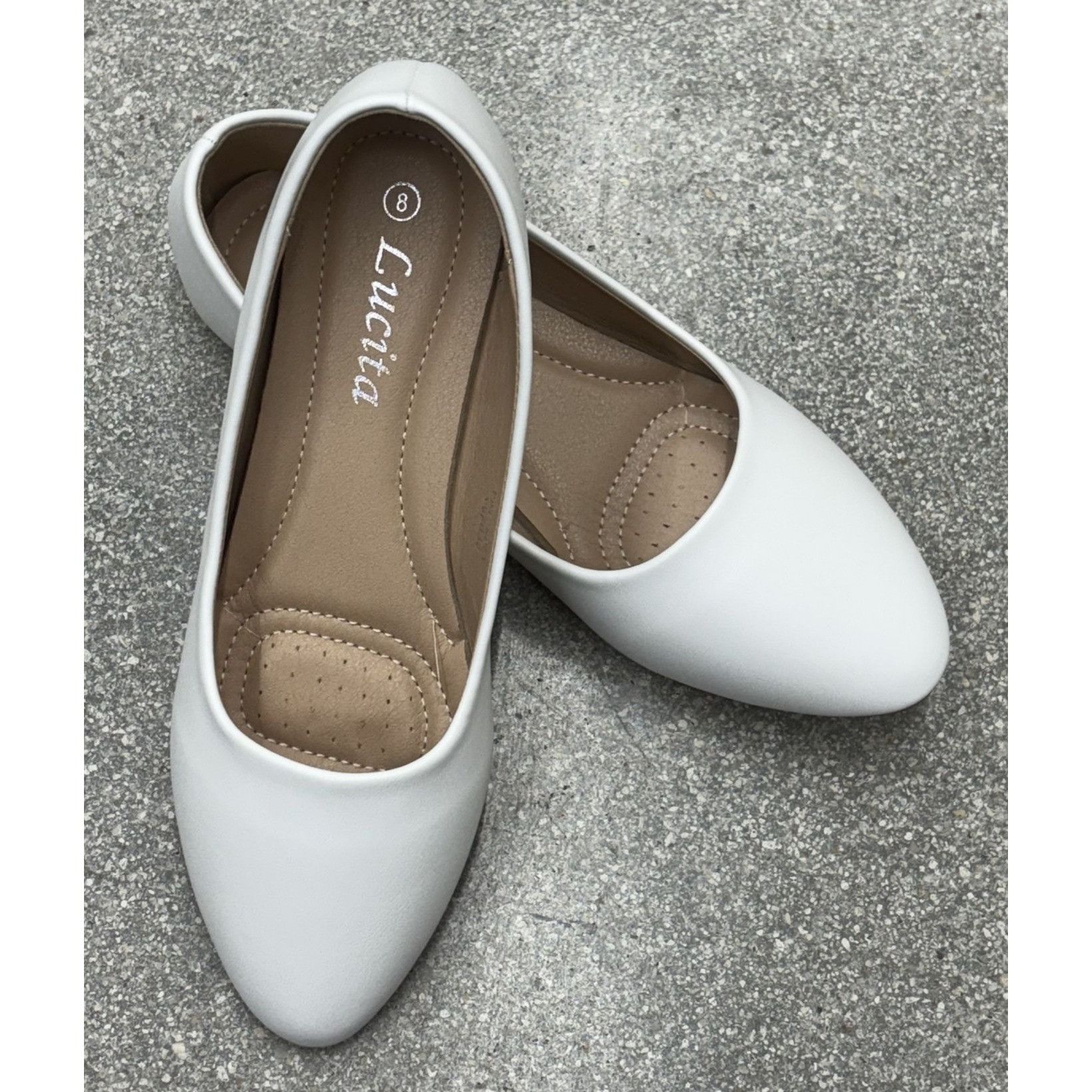 Other LUCITA / Friendly / White / Pointed Toe / Flats / Faux Leath Size US 10 / IT 40 - 5 Thumbnail