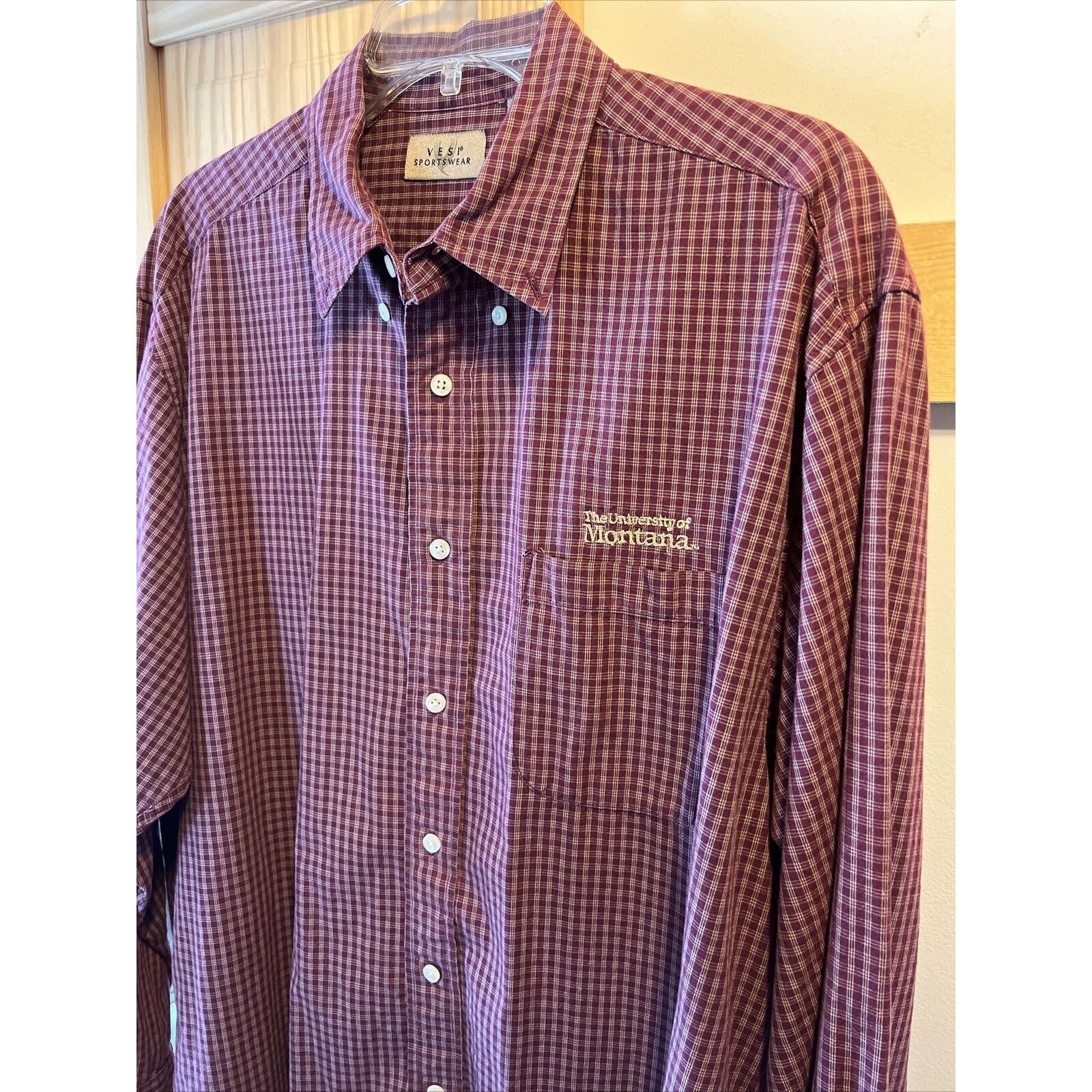 Other vesi sportswear men’s L burgundy check Montana cotton shirt Size US L / EU 52-54 / 3 - 7 Thumbnail