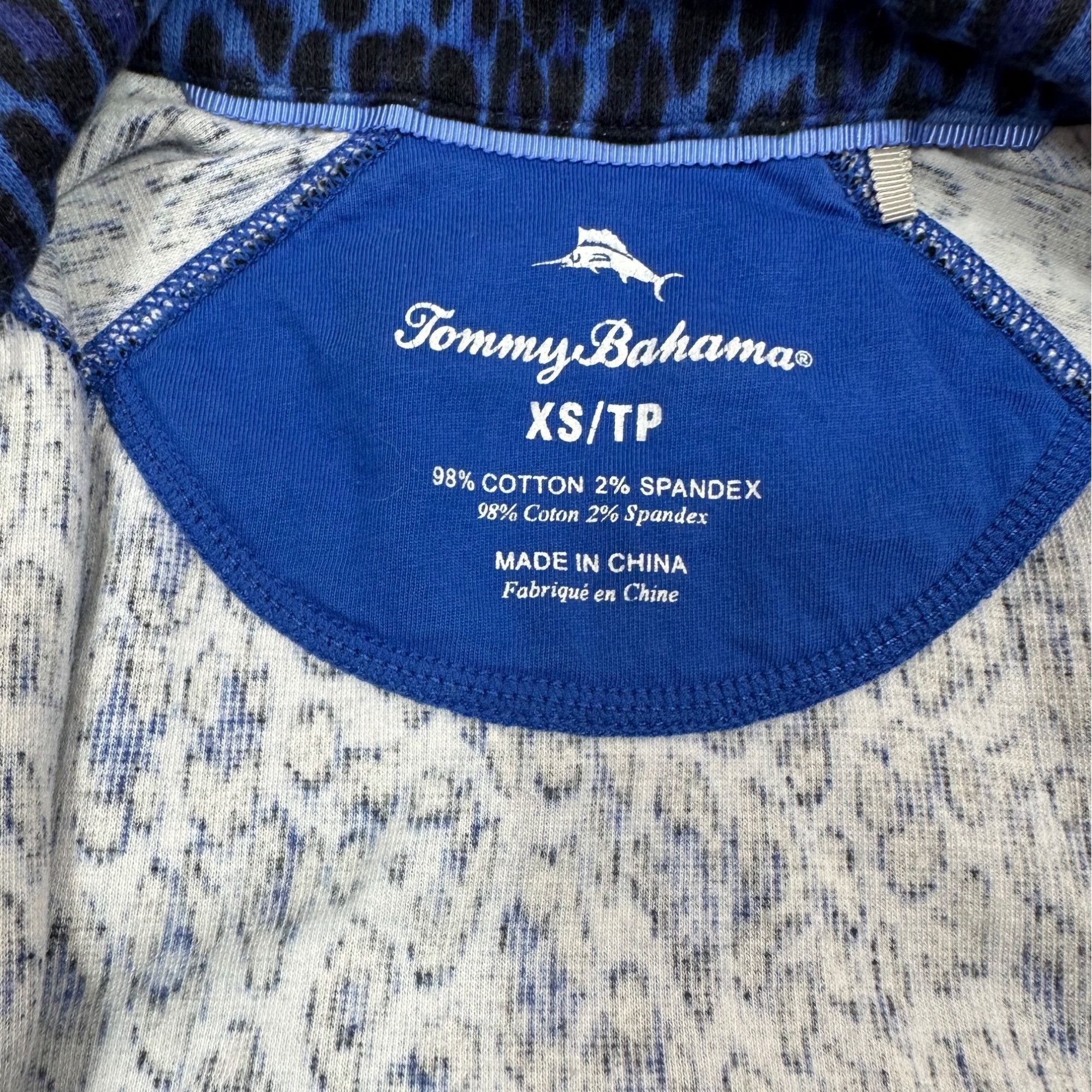 Tommy Bahama Tommy Bahama Women’s Blue Animal Print Full Zip Knit Jacket Size XS / US 0-2 / IT 36-38 - 3 Thumbnail