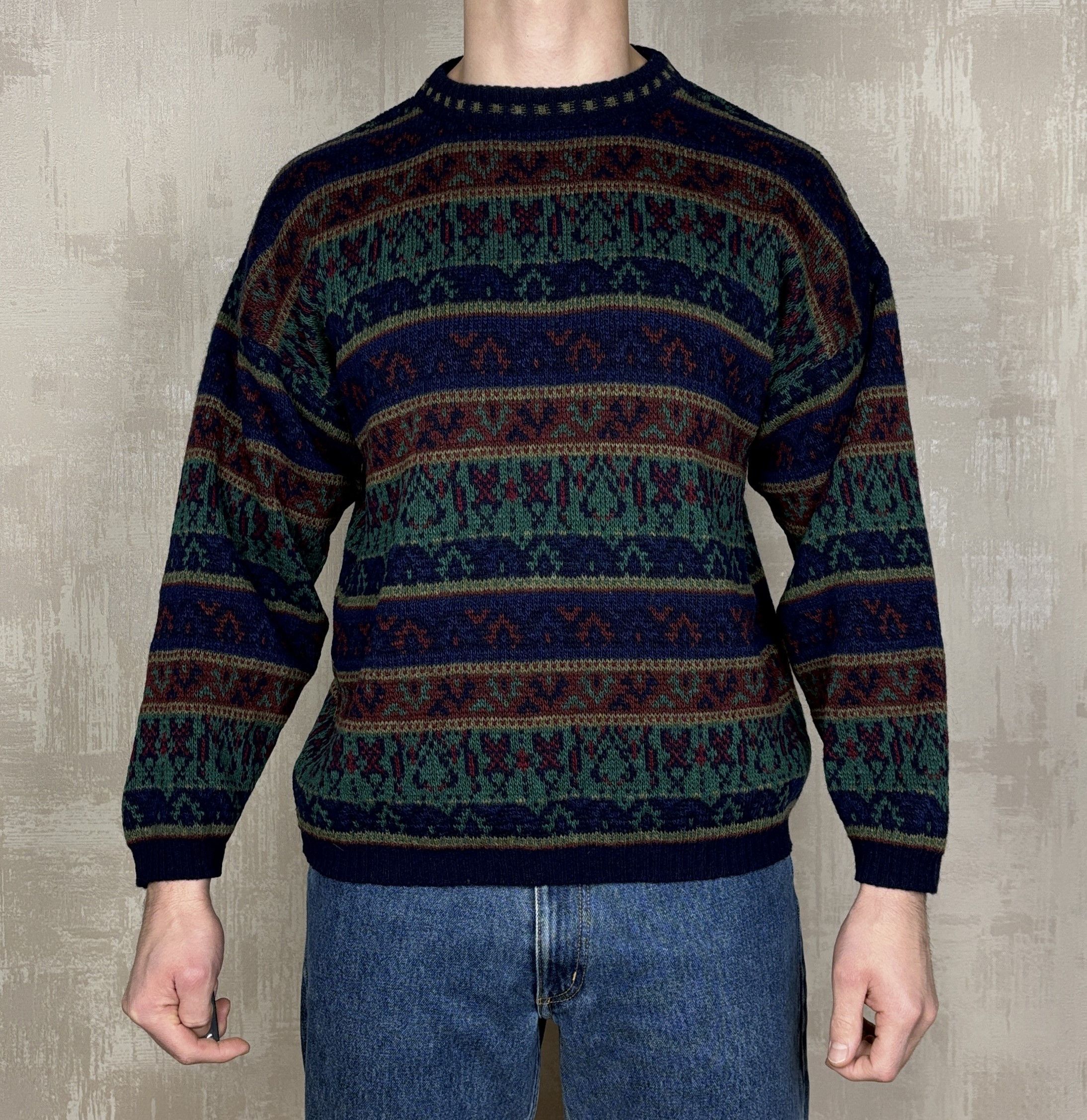 Other Dunn & Co Vintage Knit Sweater Wool Blend Fair Isle Pattern Size US L / EU 52-54 / 3 - 2 Thumbnail