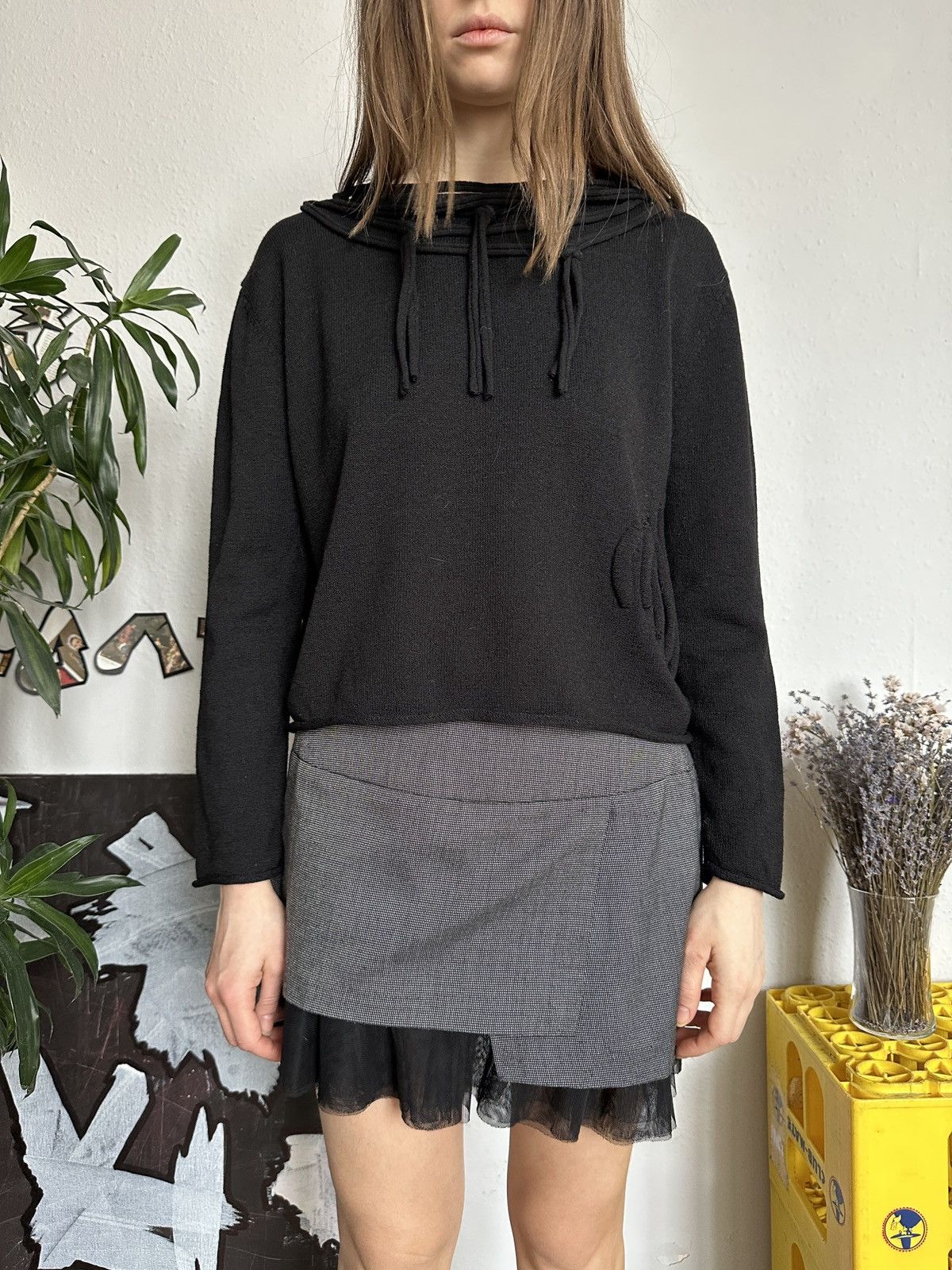 Designer Unique Designer Wool Blend Fringe Knit Crop Pullover Size L / US 10 / IT 46 - 3 Thumbnail