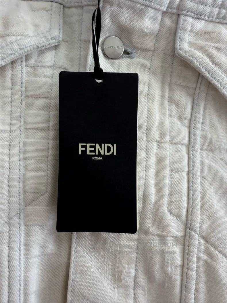 Fendi Fendi Subtle Pattern Destroyed Denim Cotton Jacket Size XXS / US 00 / IT 34 - 5 Thumbnail