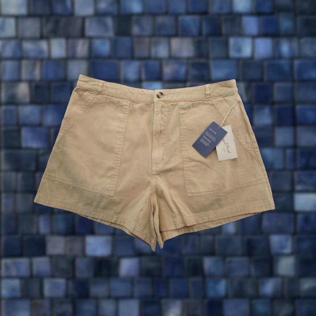 Vintage VINTAGE Universal Thread Women’s Beige Shorts Size 14 Cotton Blend High Rise Mom NEW Size 36" / US 14 / IT 50 - 1 Thumbnail