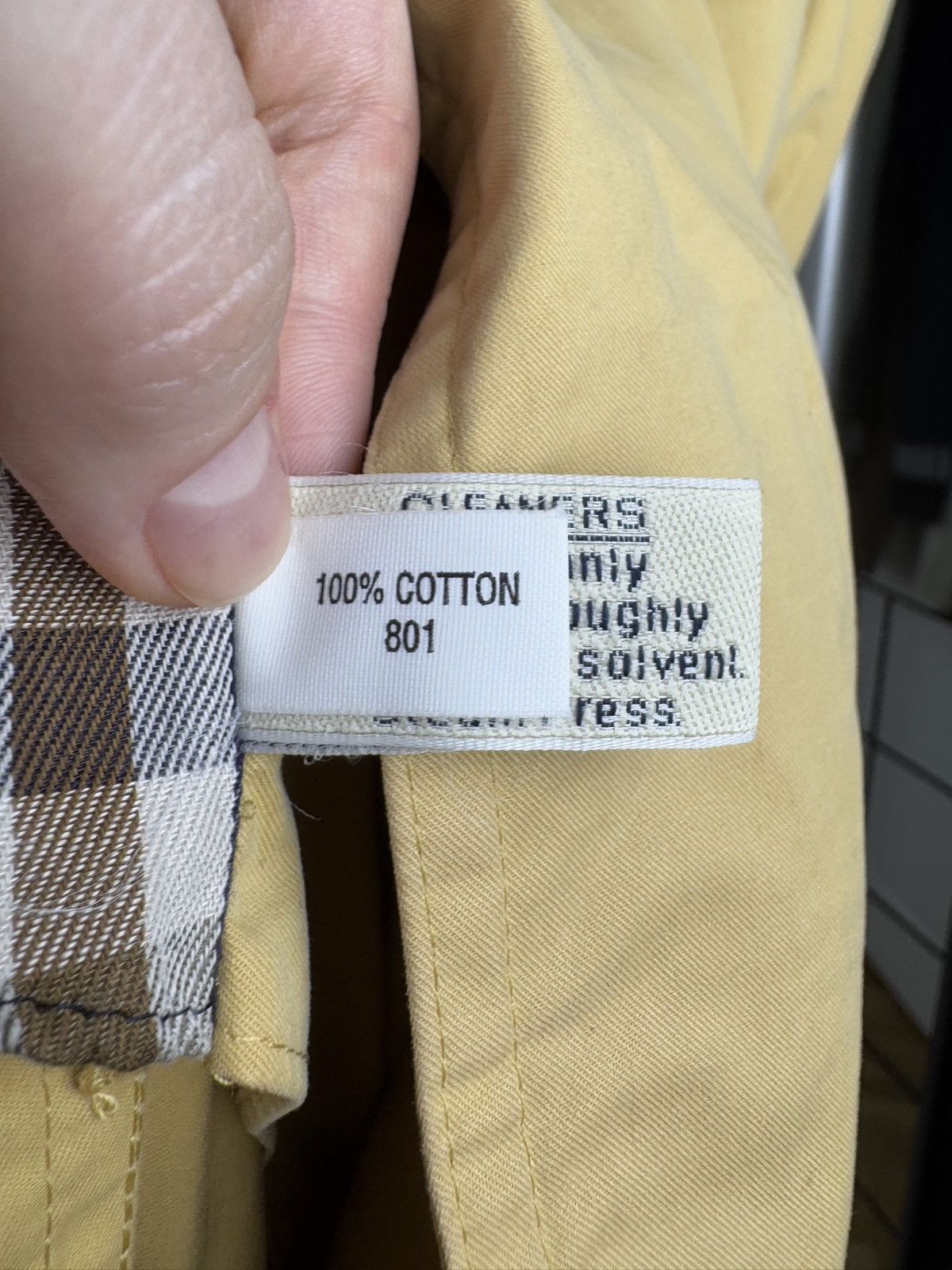 Aquascutum AQUASCUTUM Men’s Yellow Cotton Trench Raincoat Check Lining Size US M / EU 48-50 / 2 - 12 Thumbnail