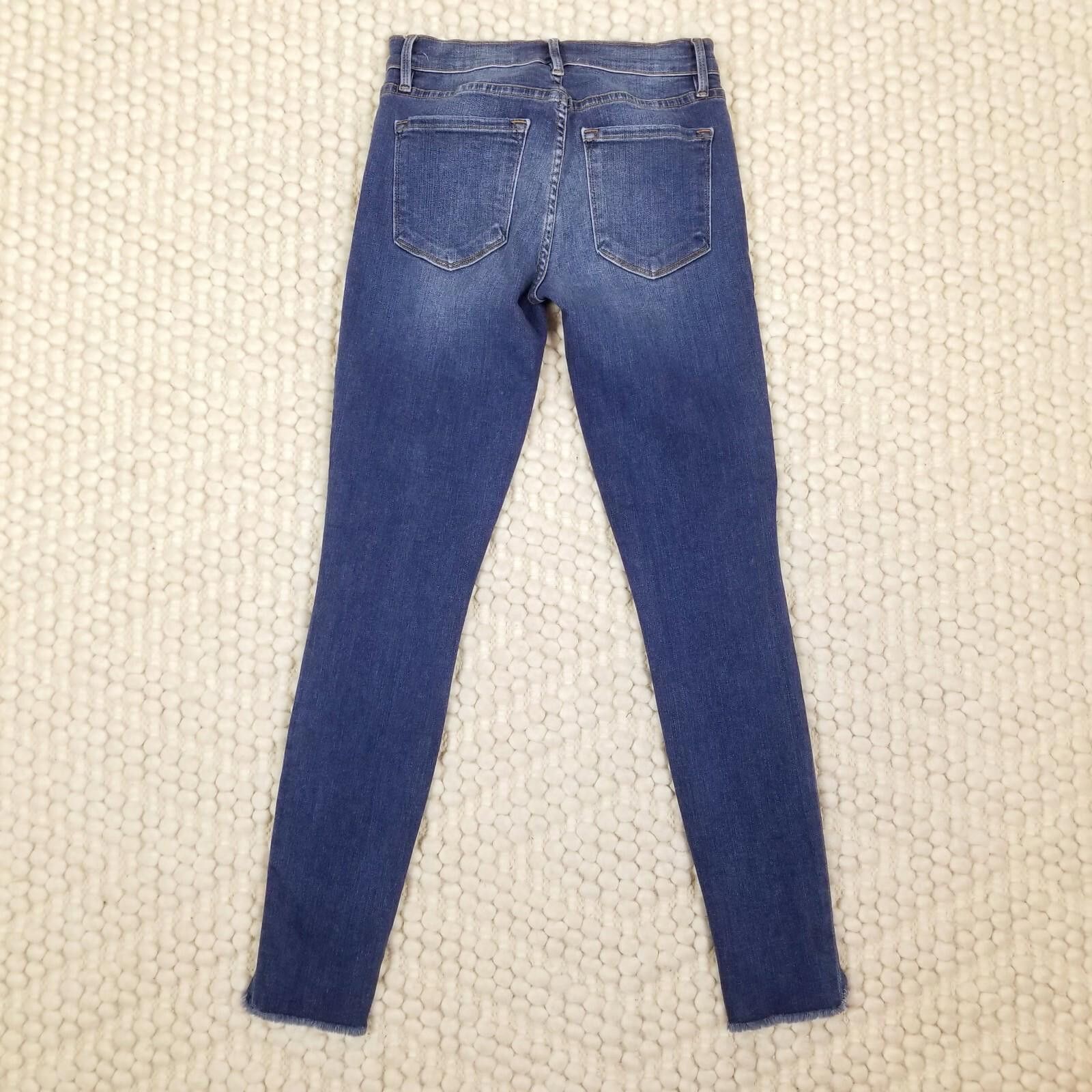 Frame Frame Le Skinny De Jeanne Triangle Hem Jeans Seabright Sz 26 Size 26" / US 2 / IT 38 - 2 Thumbnail