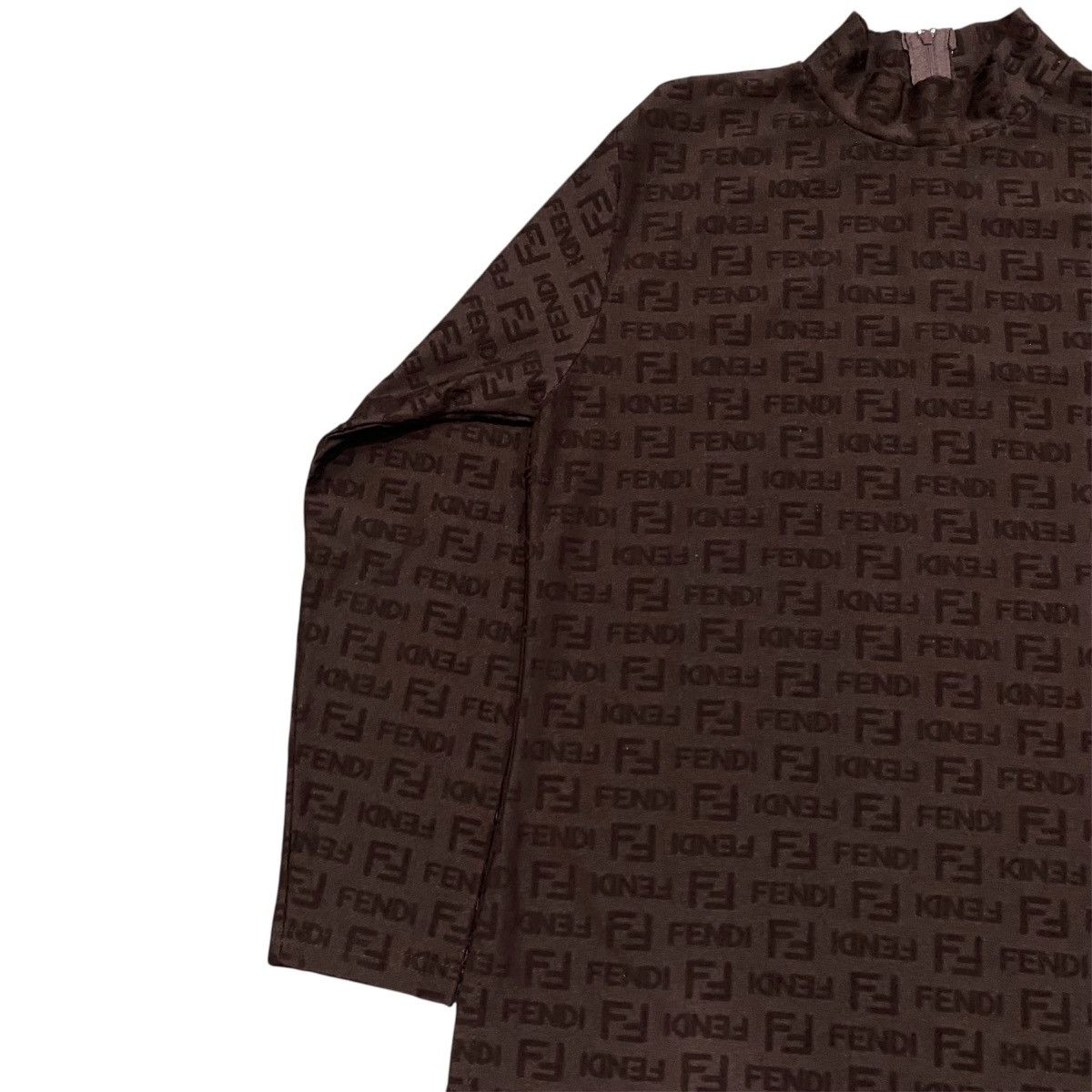 Fendi ‼️LAST DROP‼️Vintage Fendi FF Monogram Zucca Print Zip Neck Size M / US 6-8 / IT 42-44 - 6 Thumbnail