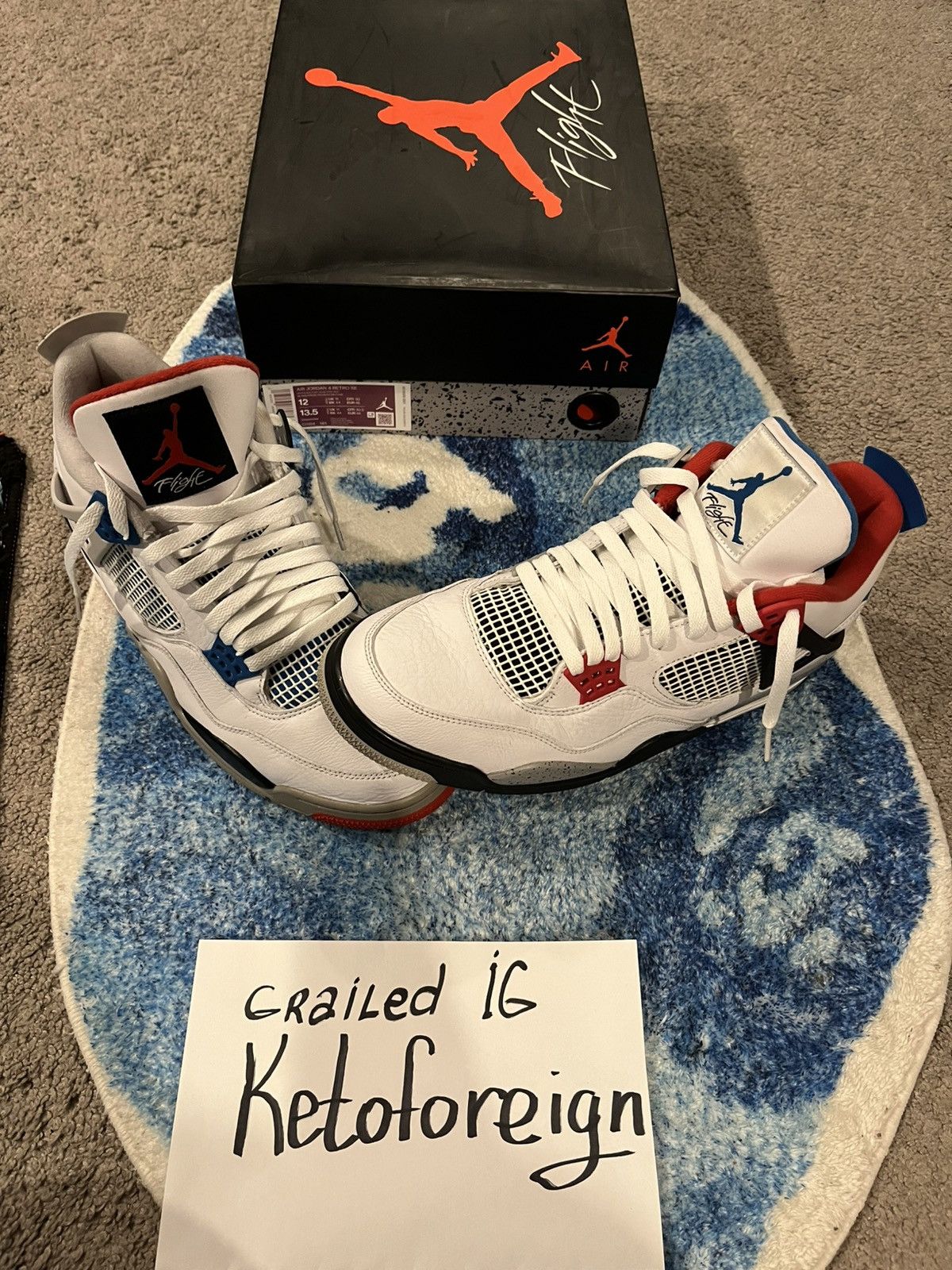Jordan Brand Jordan 4 what the last sale 489$ Size US 12 / EU 45 - 1 Thumbnail