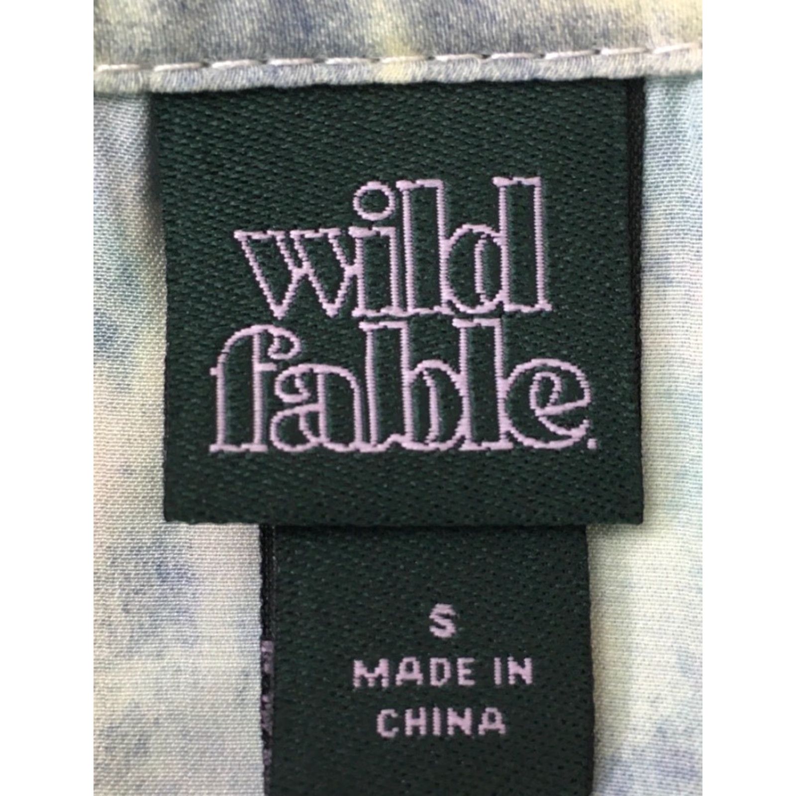 Vintage Wild Fable Blouse Blue Beige Tie Dye Ruffles Spaghetti Strap V Neck S New Women Shirt Size S / US 4 / IT 40 - 6 Thumbnail