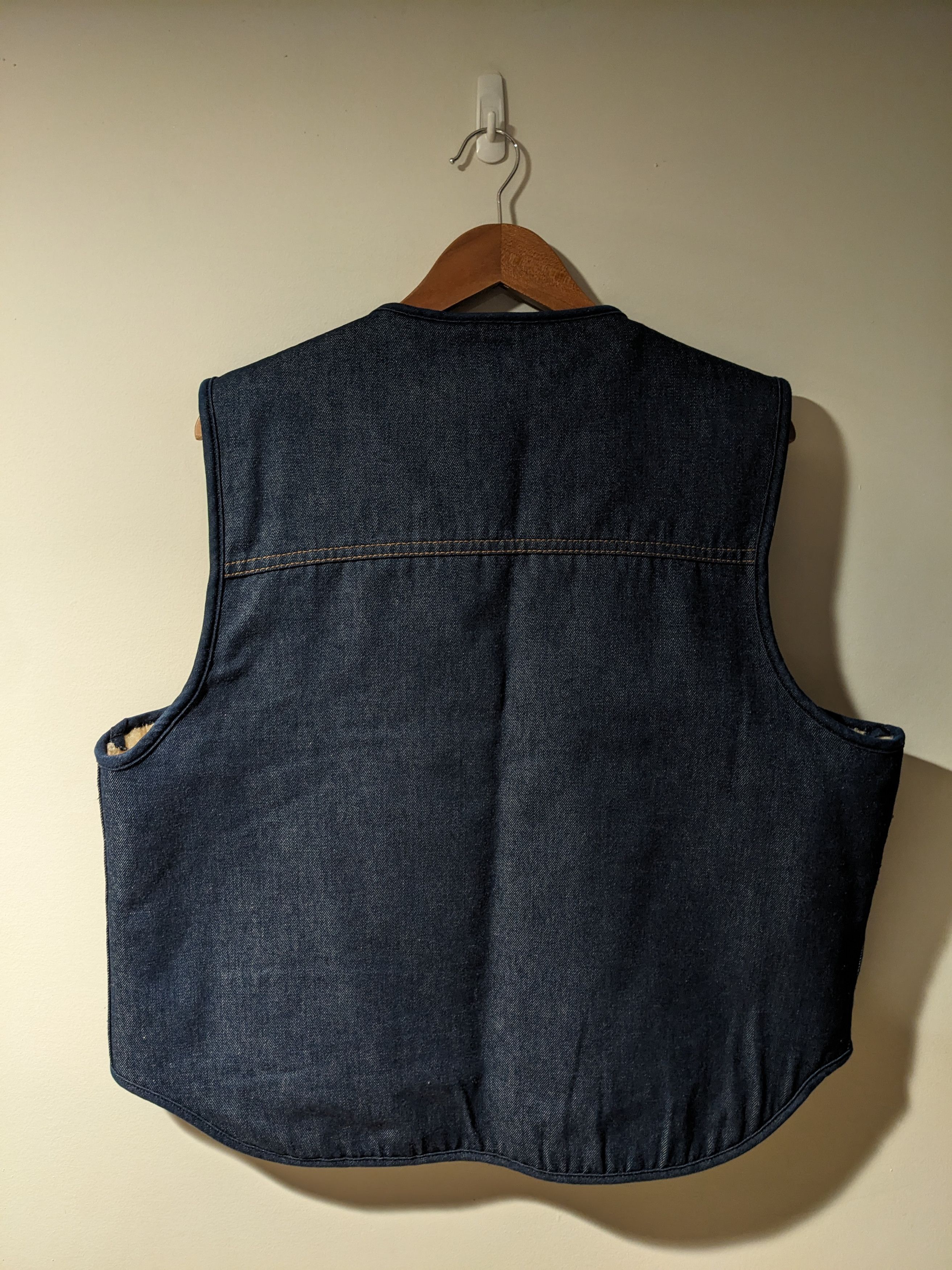 Sears × Vintage Vintage 90s Sears Western Wear Sherpa Lined Denim Vest Size US XL / EU 56 / 4 - 4 Thumbnail