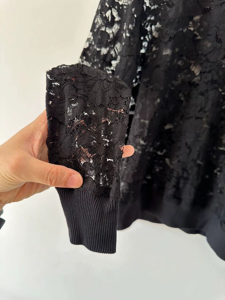 Givenchy Givenchy Black Women's Lace Cut-out Knitwear with Shoulder Size XS / US 0-2 / IT 36-38 - 4 Thumbnail