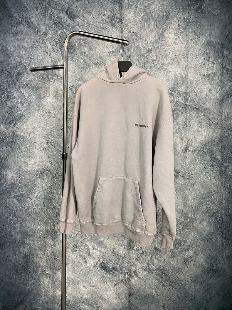 Balenciaga Embroidered logo long sleeve hooded sweater
