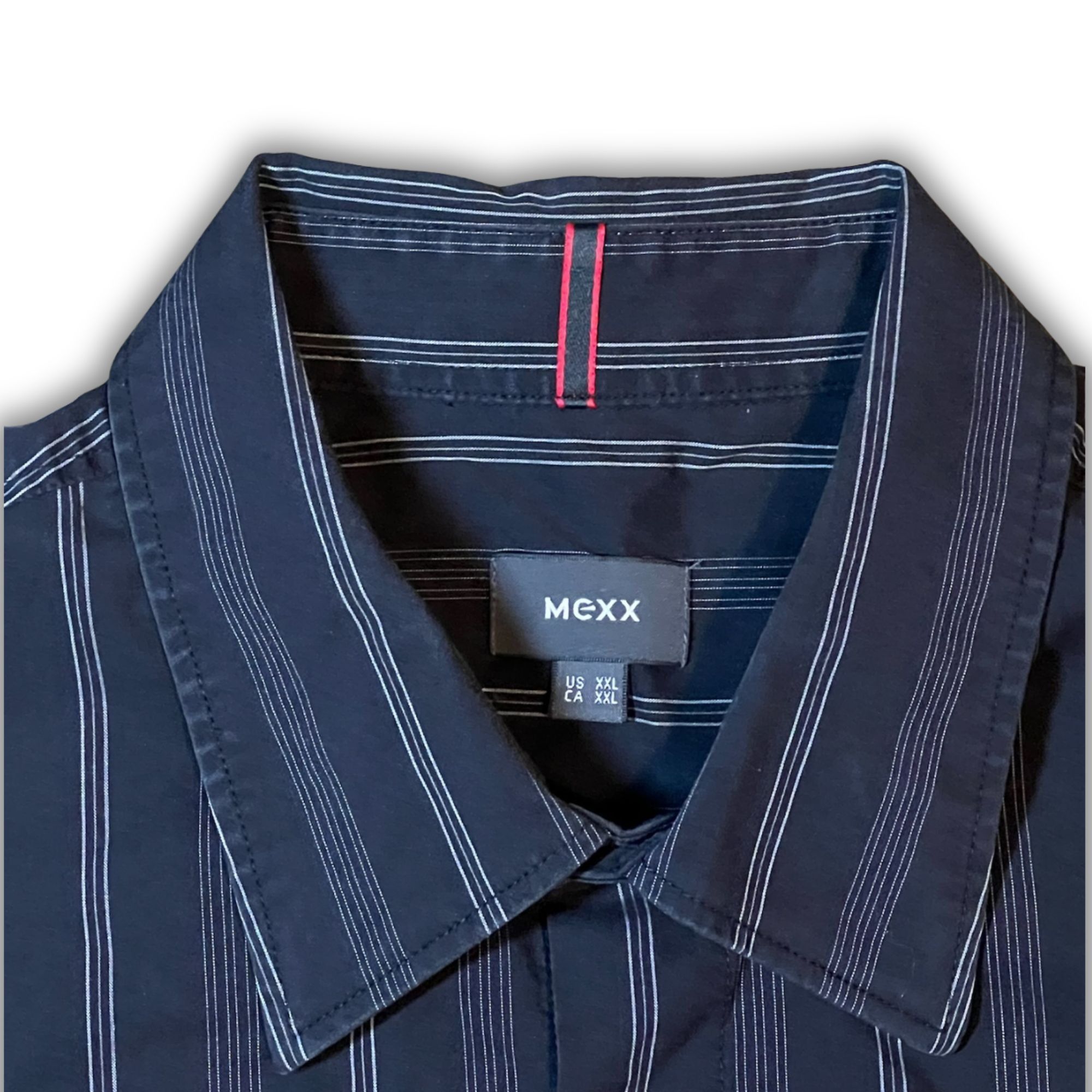 Mexx Mexx Mens Striped Button-Down Shirt XXL Navy & White Long Sl Size US XXL / EU 58 / 5 - 4 Thumbnail