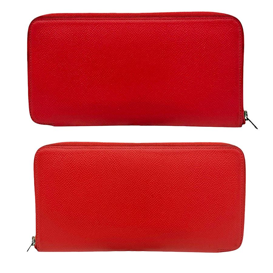 Hermes Hermès Long Leather Wallet Azap Silk in Round Zip Red Size ONE SIZE - 2 Thumbnail