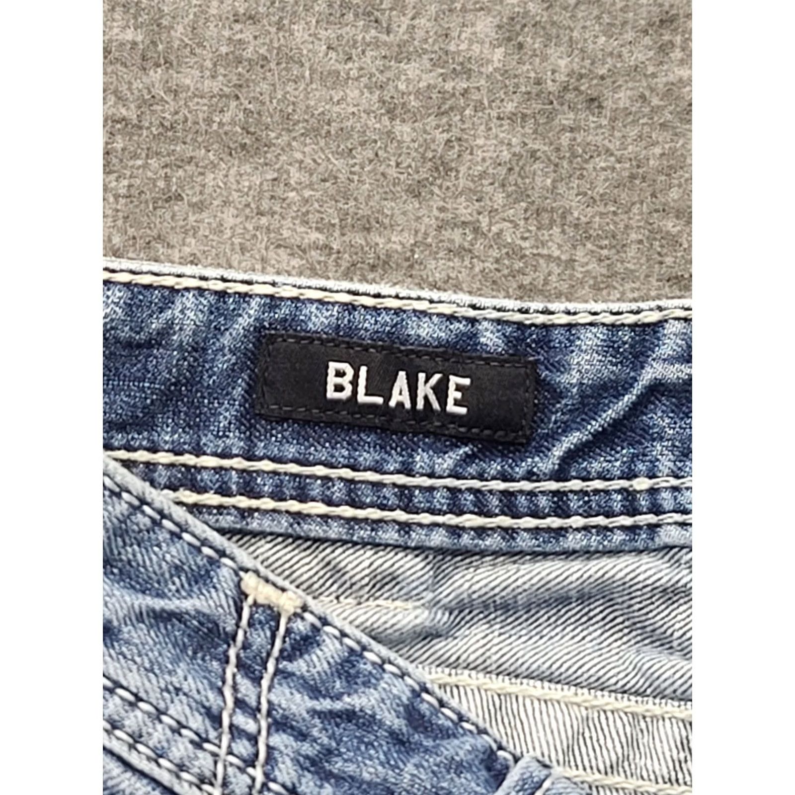 Affliction Affliction Jeans Mens 30x34 Blake Slim Straight Leg Distressed Rock Denim Blue Cotton Stretch Pockets Jeans Boys? Size US 30 / EU 46 - 3 Thumbnail