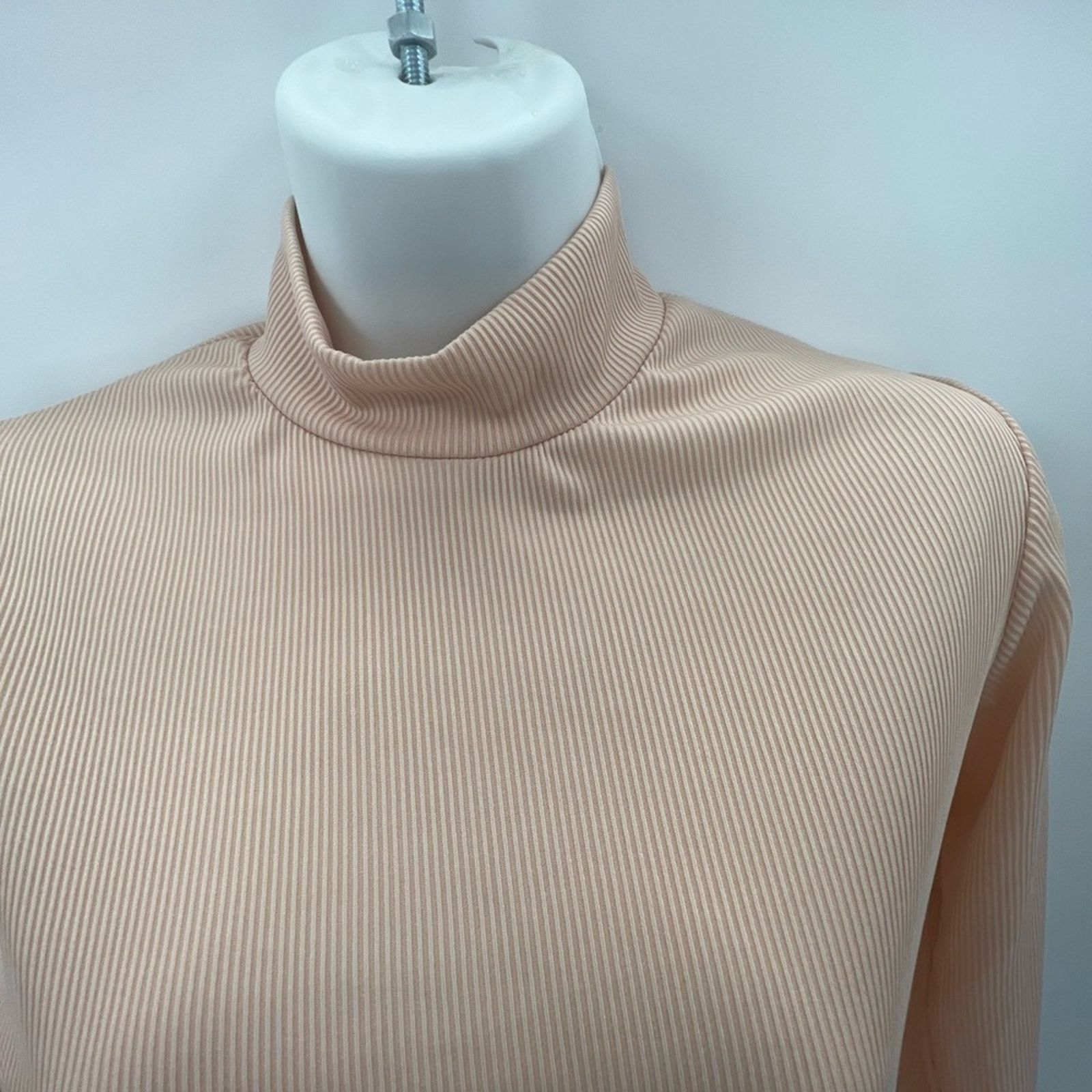 Boohoo Boohoo Pink High Neck Short Sleeve Ribbed Top Sz10 Size L / US 10 / IT 46 - 4 Thumbnail