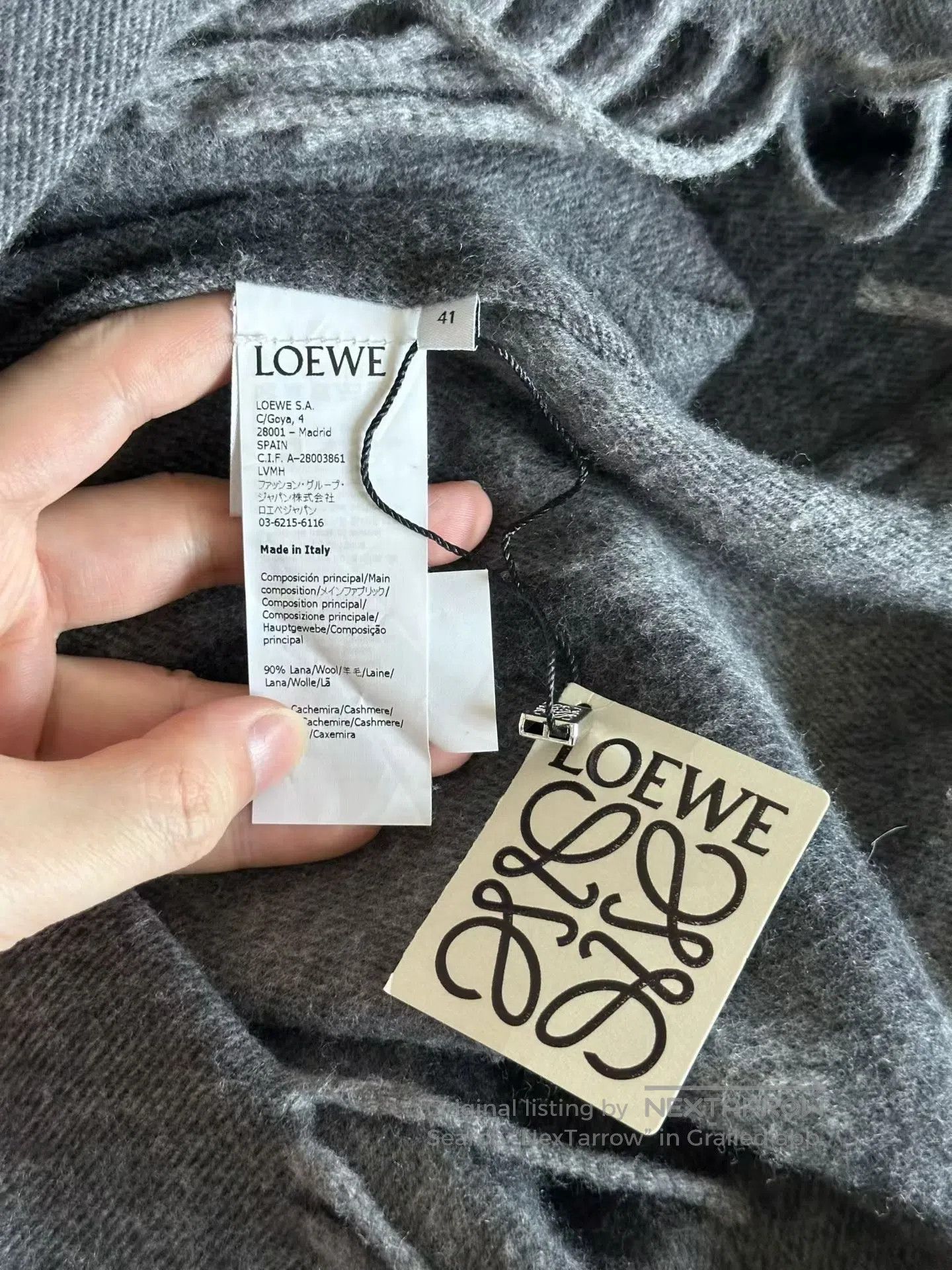 Loewe Loewe Black and Grey Large Logo Leather Patch Shirt Jacket Size M / US 6-8 / IT 42-44 - 4 Thumbnail