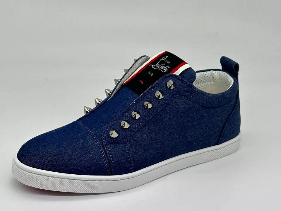 Christian Louboutin o1s1wg110924 F.a.v Fique A Vontade Snekers in Denim Size US 11 / EU 44 - 3 Thumbnail