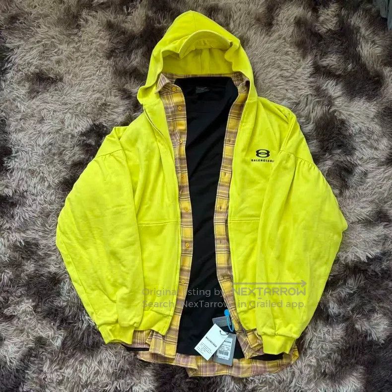 Balenciaga Balenciaga Triple Combo Hoodie Jacket Yellow Size US L / EU 52-54 / 3 - 1 Thumbnail