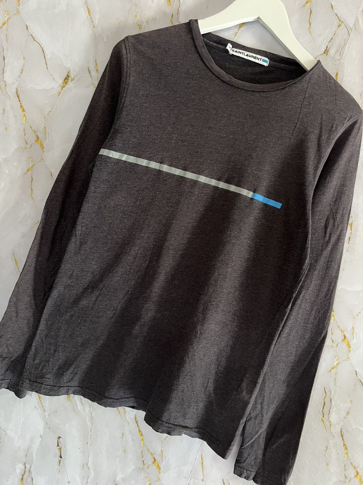 Saint Laurent Paris Saint Laurent Long Sleeve T-Shirt – Designer Luxury Tee Size US M / EU 48-50 / 2 - 6 Thumbnail